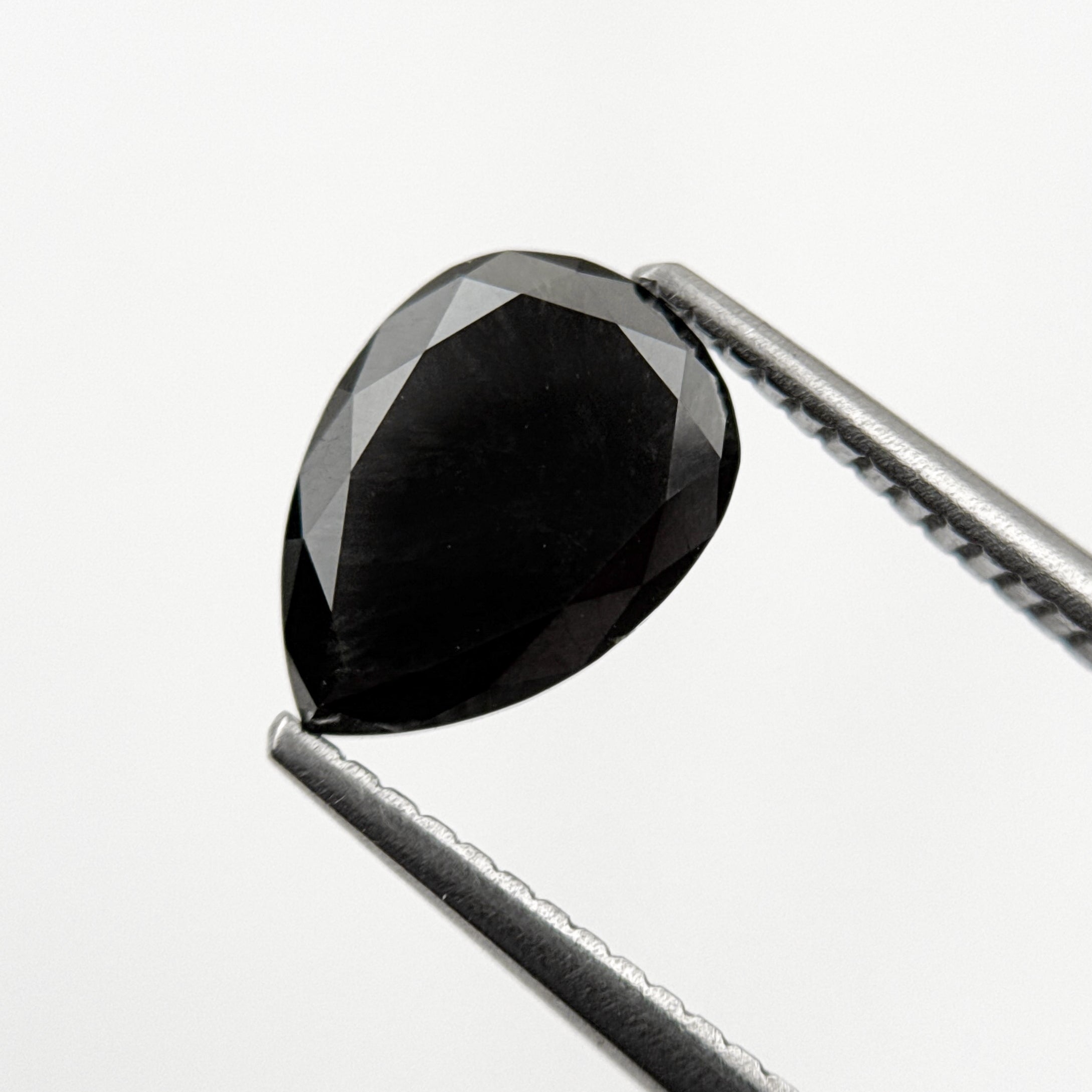 2.34 Ct Pear Rose Cut Black Natural Minimal Diamond