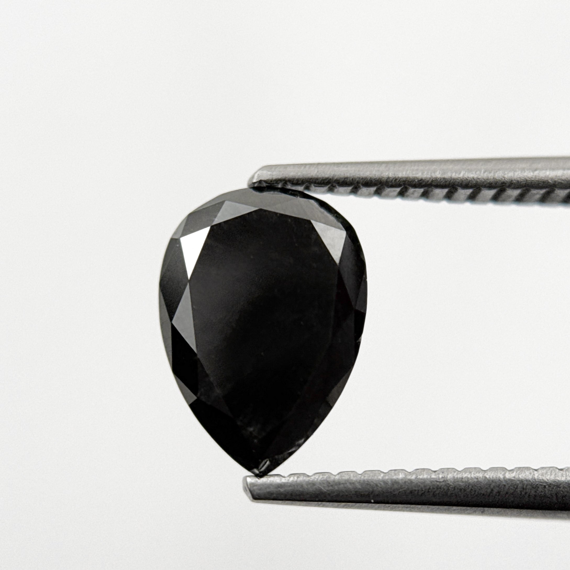 2.34 Ct Pear Rose Cut Black Natural Minimal Diamond