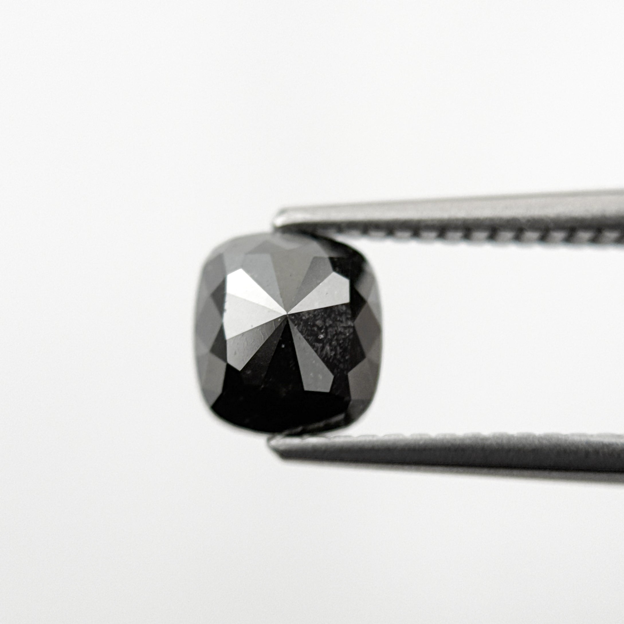 1.44 Ct Cushion Rose Cut Black Natural Fancy Diamond