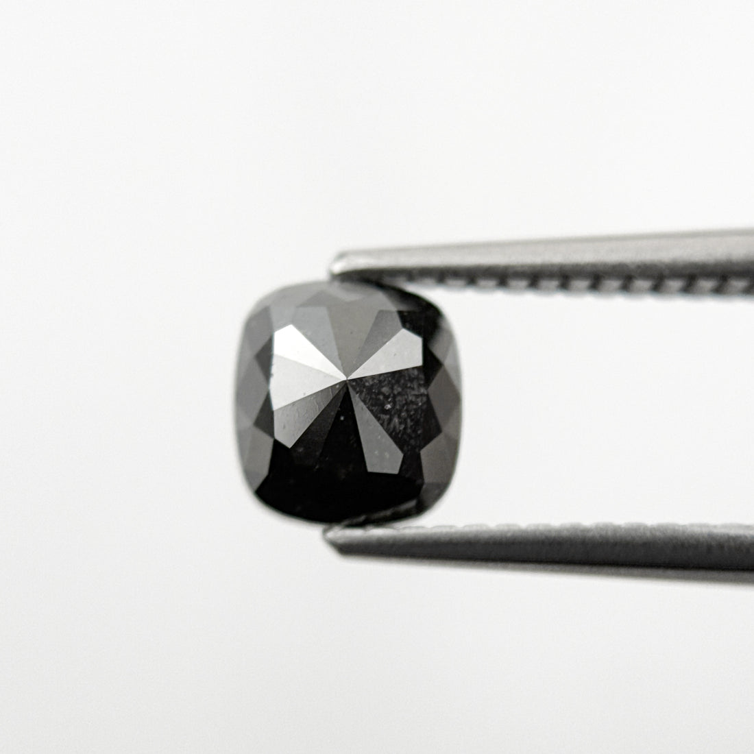 1.44 Ct Cushion Rose Cut Black Natural Fancy Diamond