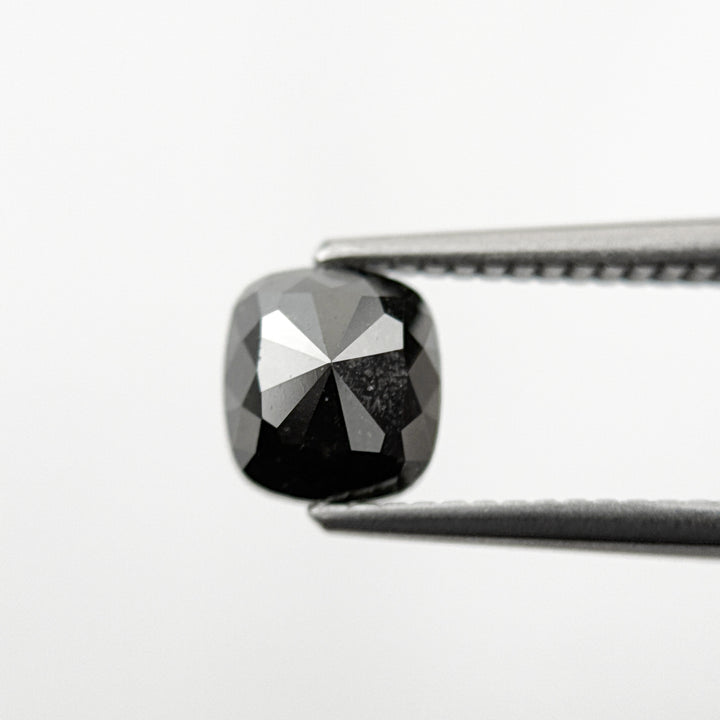 1.44 Ct Cushion Rose Cut Black Natural Fancy Diamond