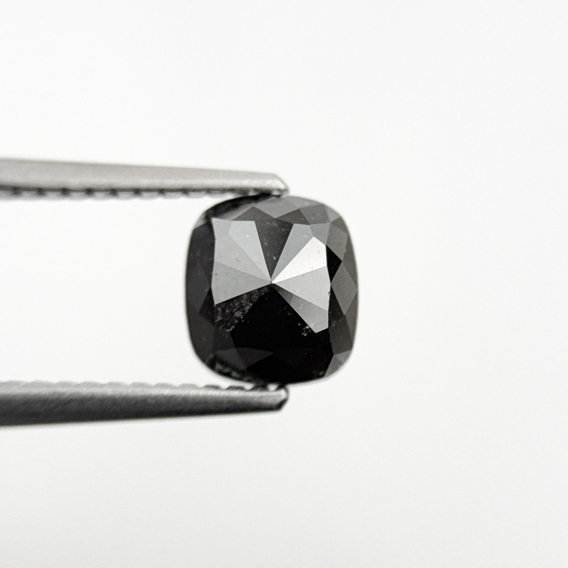 1.44 Ct Cushion Rose Cut Black Natural Fancy Diamond