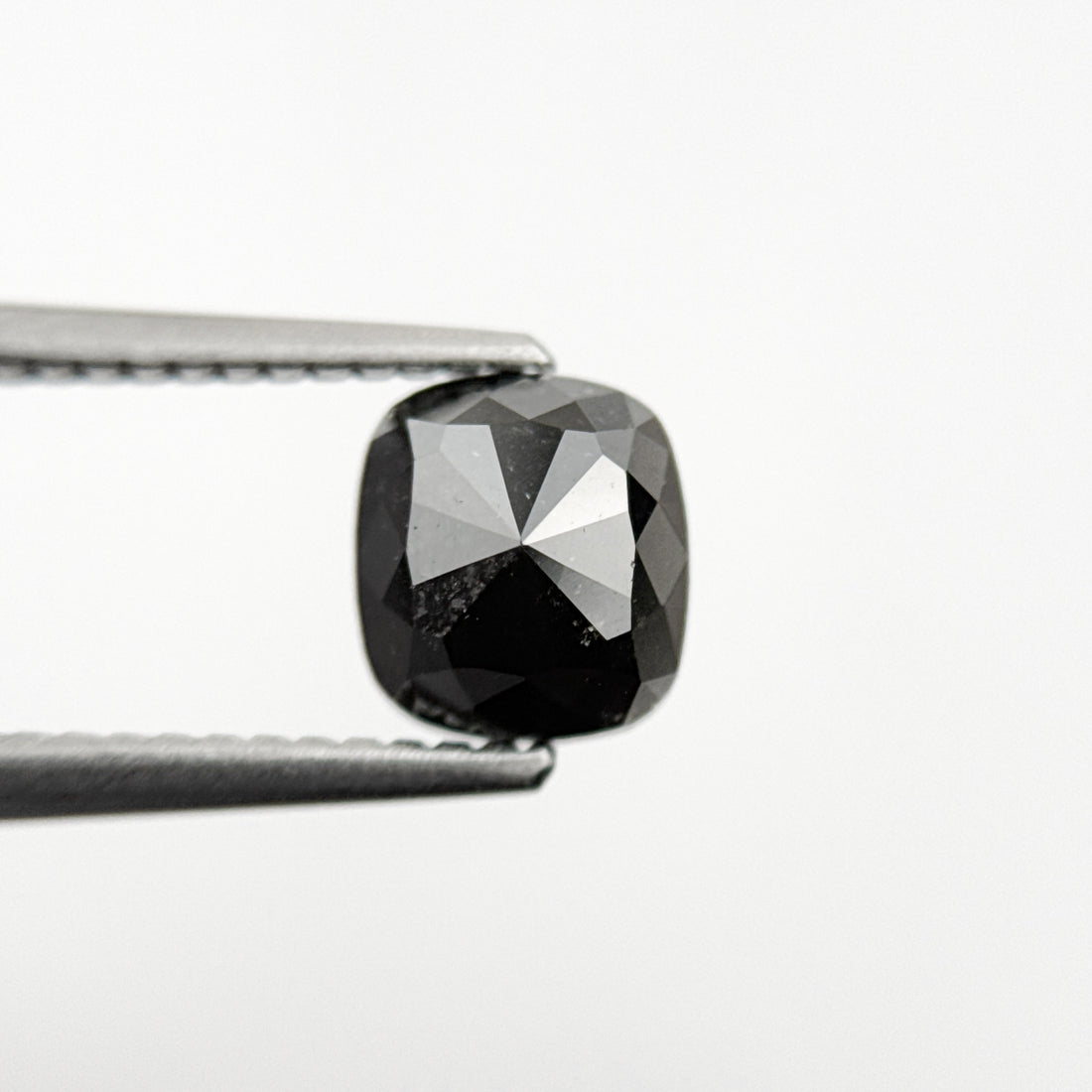 1.44 Ct Cushion Rose Cut Black Natural Fancy Diamond