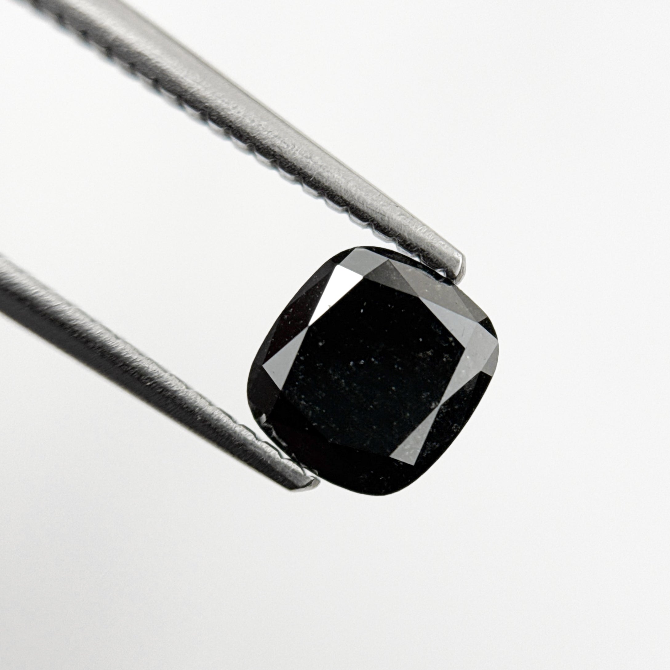 1.44 Ct Cushion Rose Cut Black Natural Fancy Diamond