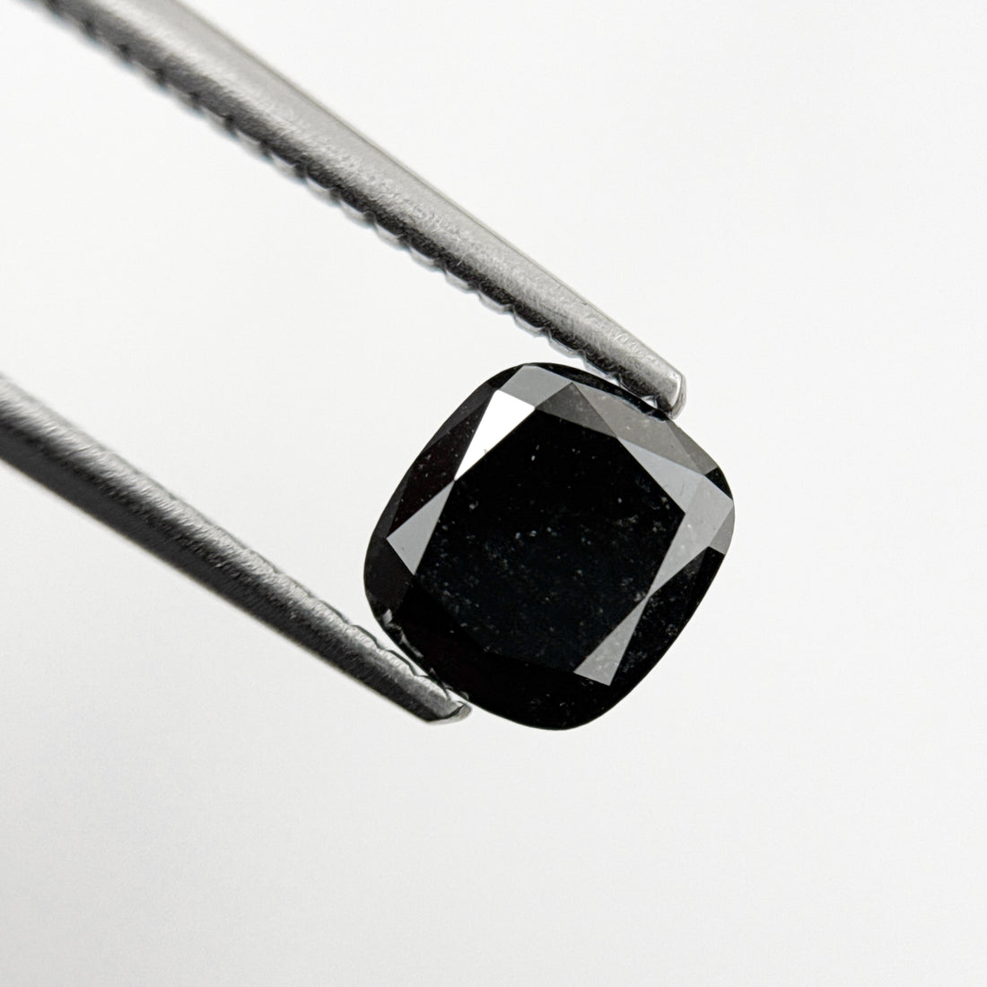 1.44 Ct Cushion Rose Cut Black Natural Fancy Diamond