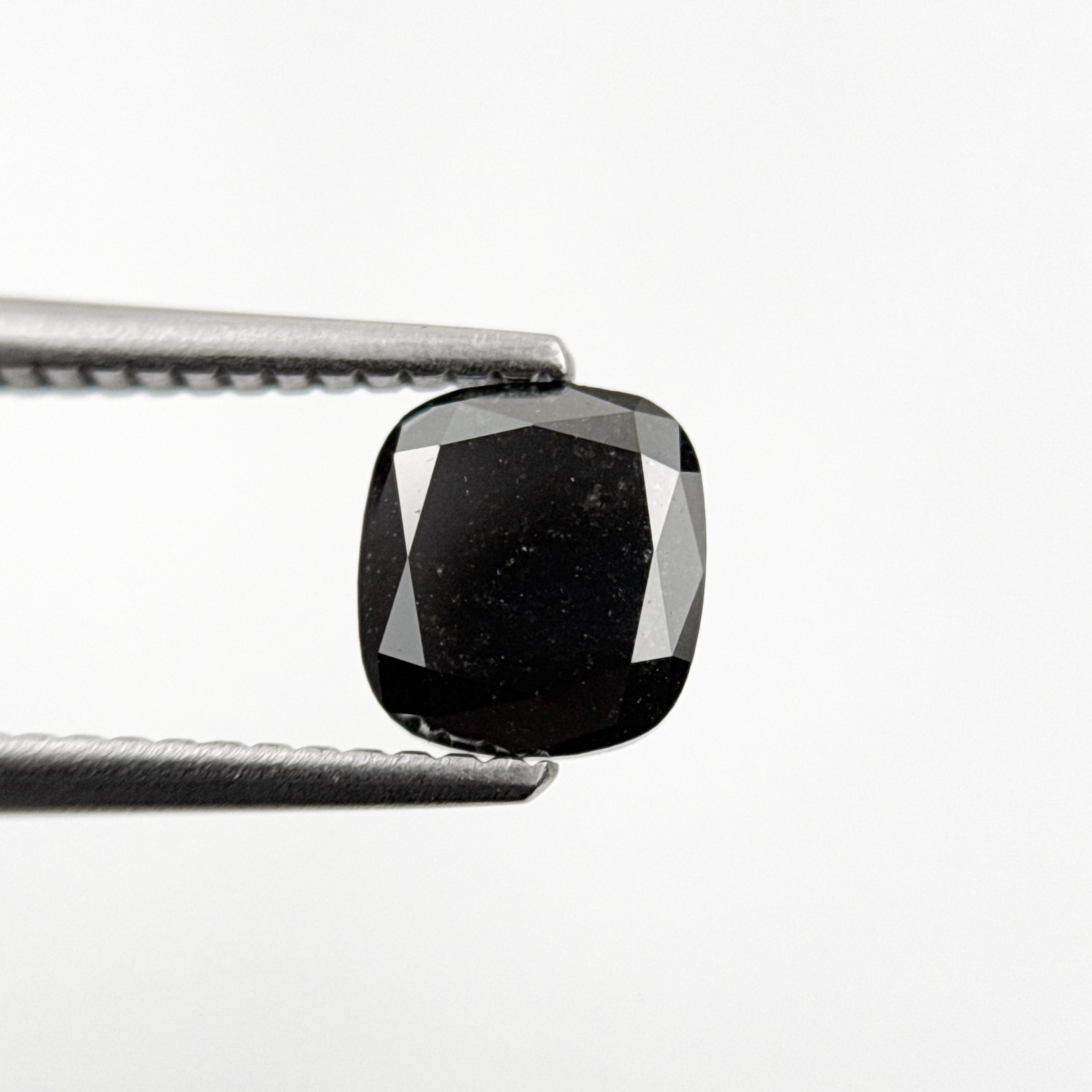 1.44 Ct Cushion Rose Cut Black Natural Fancy Diamond