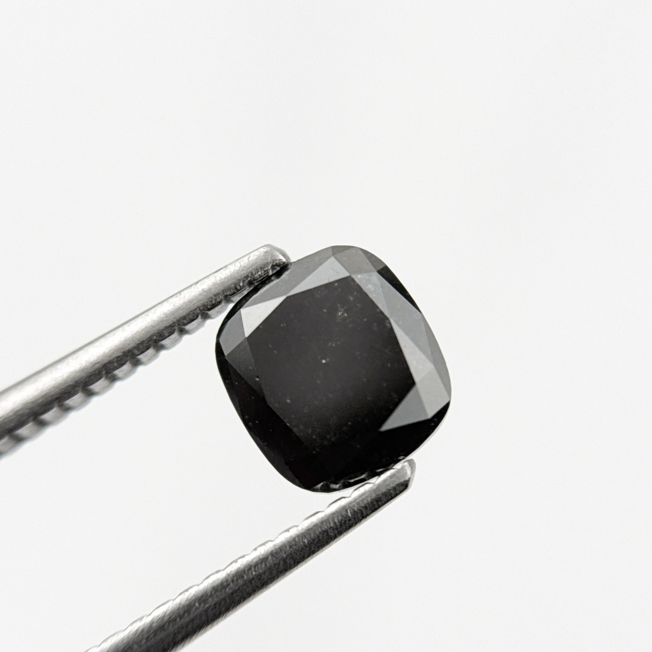 1.44 Ct Cushion Rose Cut Black Natural Fancy Diamond