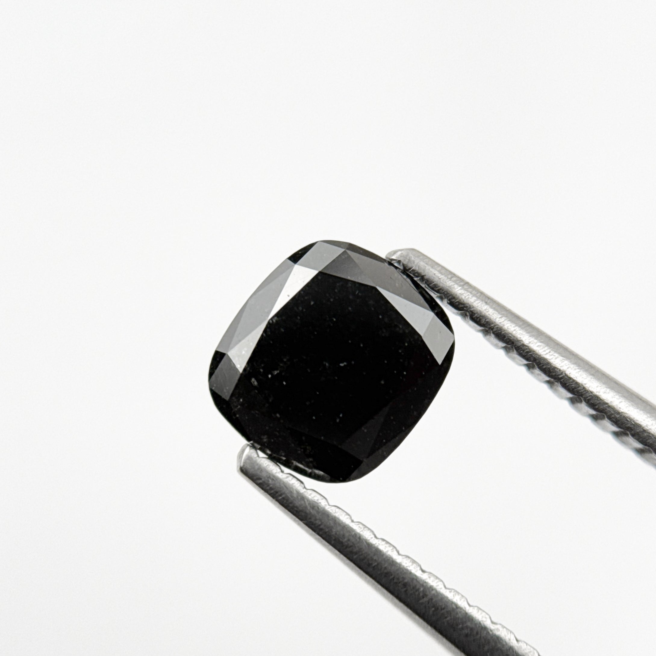 1.44 Ct Cushion Rose Cut Black Natural Fancy Diamond