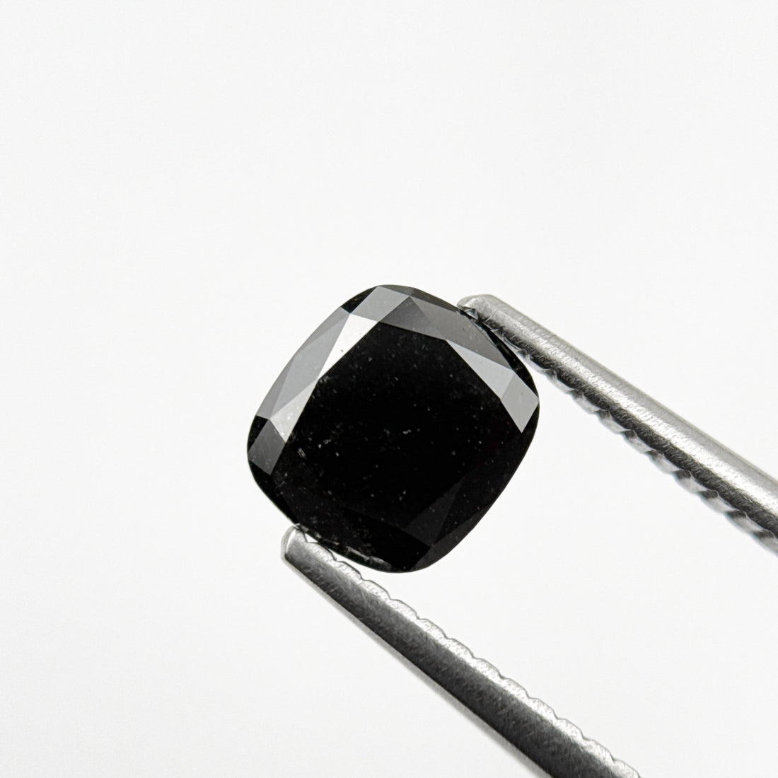1.44 Ct Cushion Rose Cut Black Natural Fancy Diamond