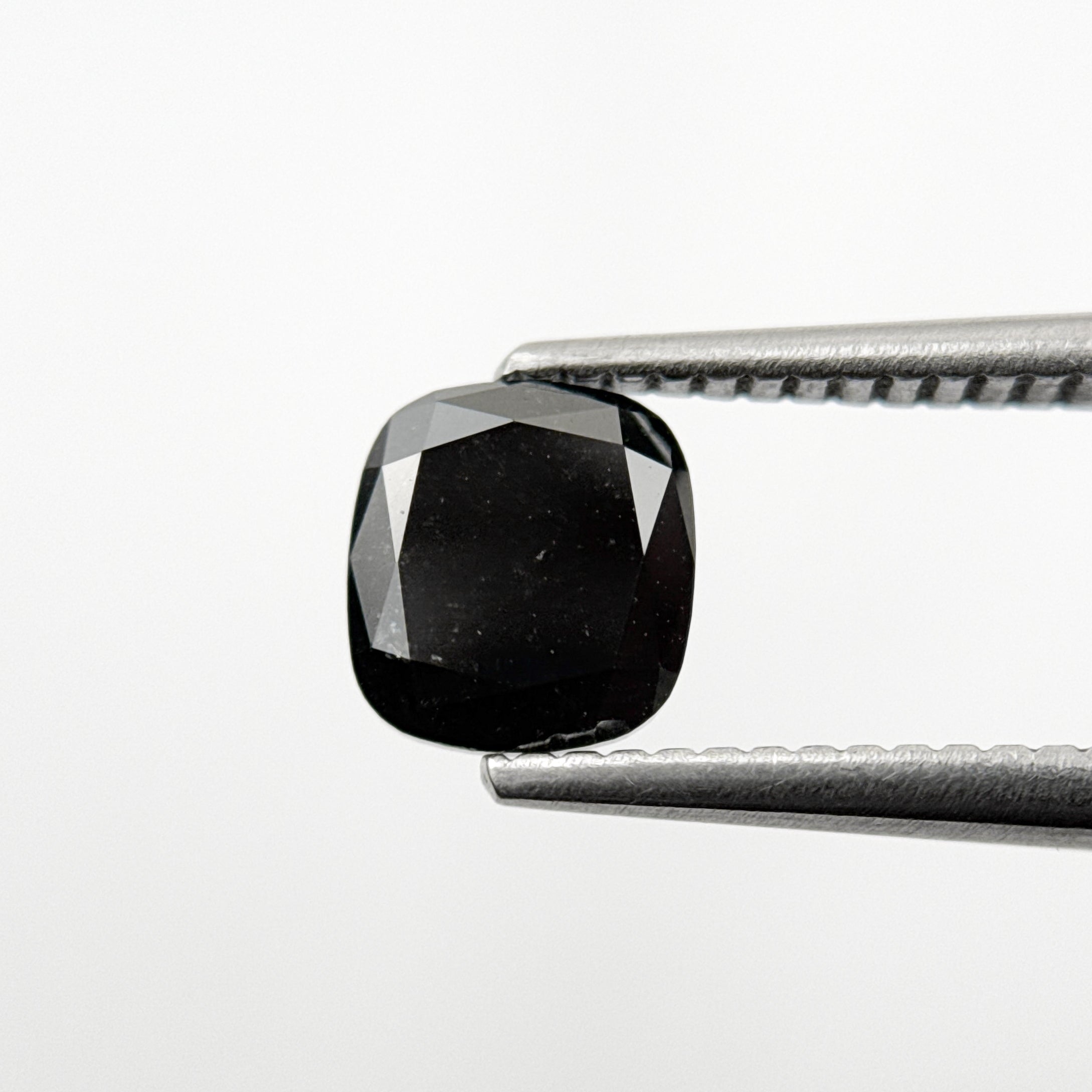 1.44 Ct Cushion Rose Cut Black Natural Fancy Diamond