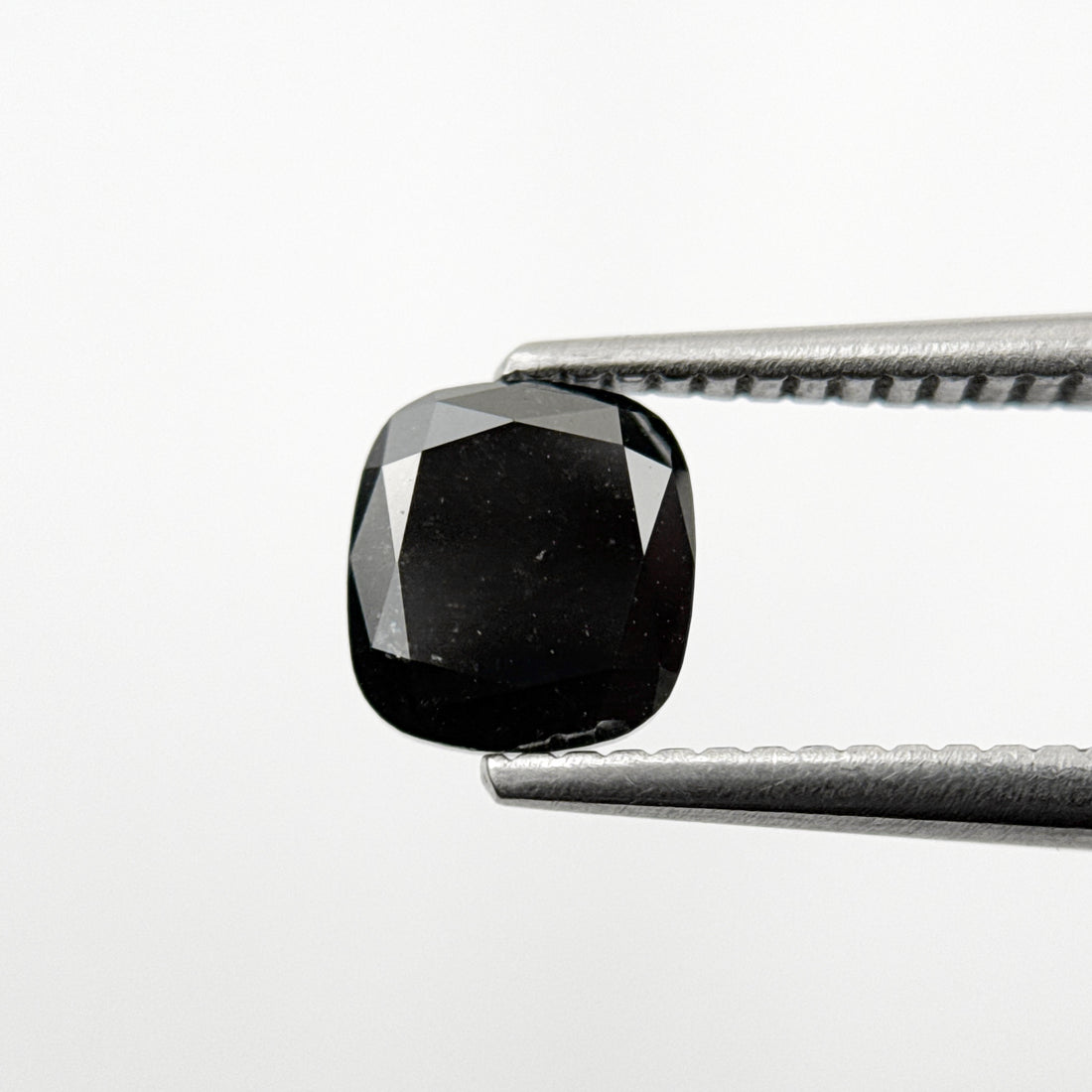 1.44 Ct Cushion Rose Cut Black Natural Fancy Diamond