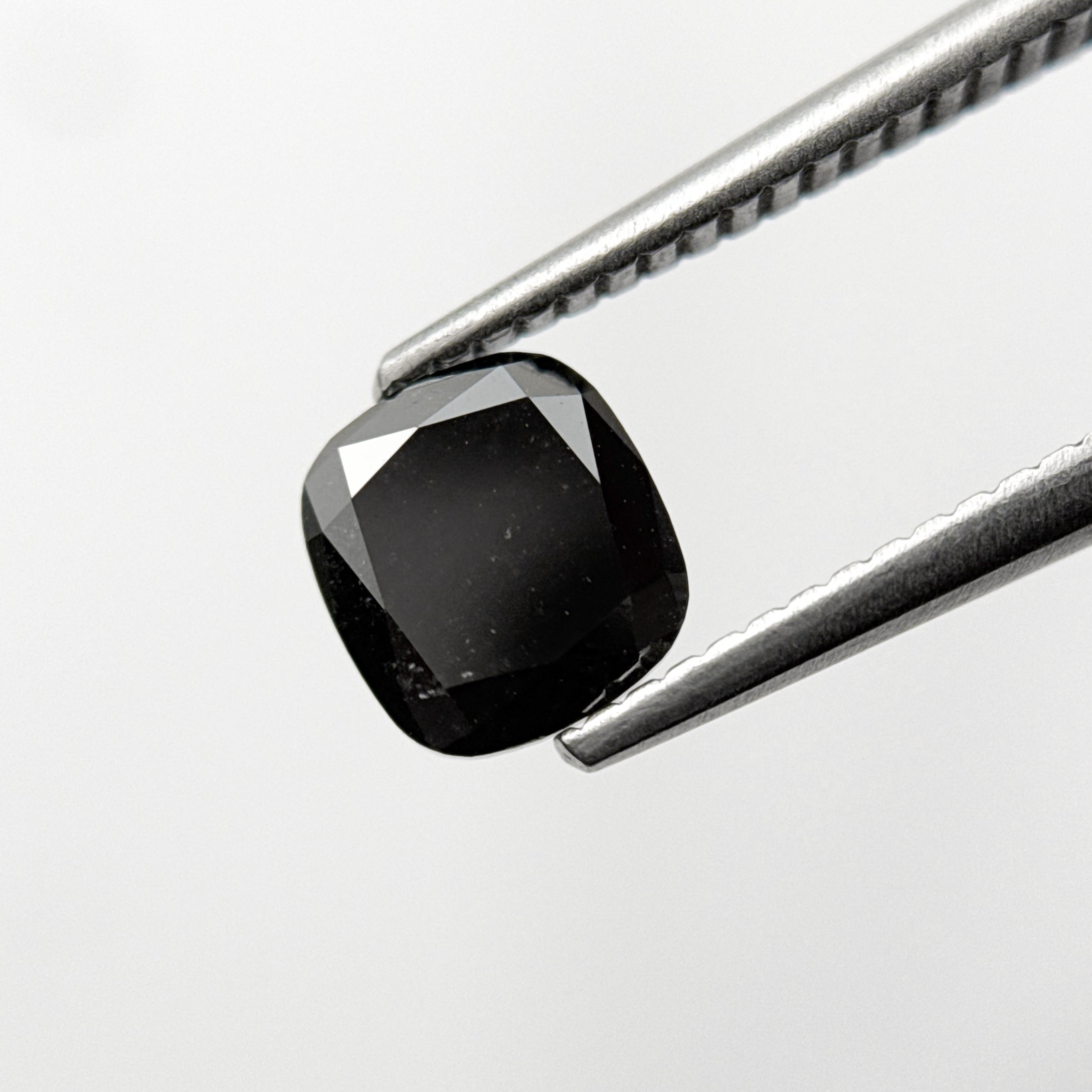 1.44 Ct Cushion Rose Cut Black Natural Fancy Diamond