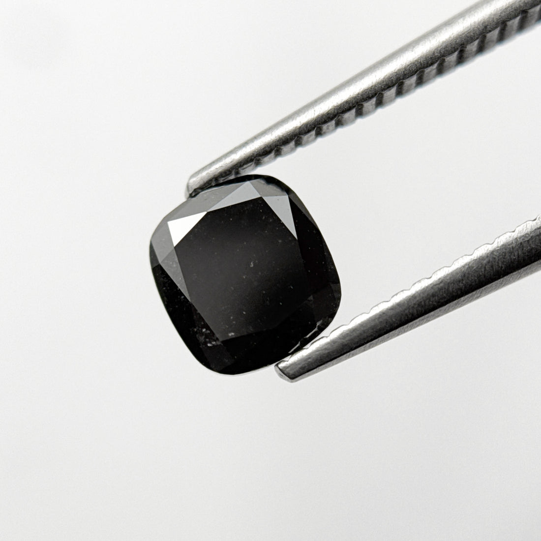 1.44 Ct Cushion Rose Cut Black Natural Fancy Diamond