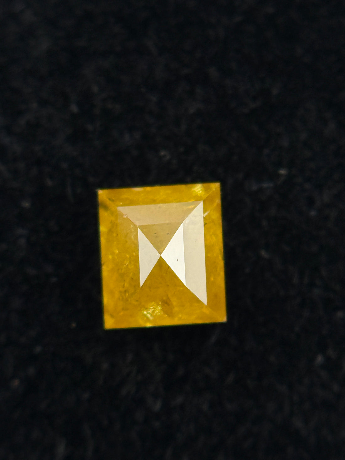0.46 Ct Square Rose Cut Yellow Natural Antique Diamond