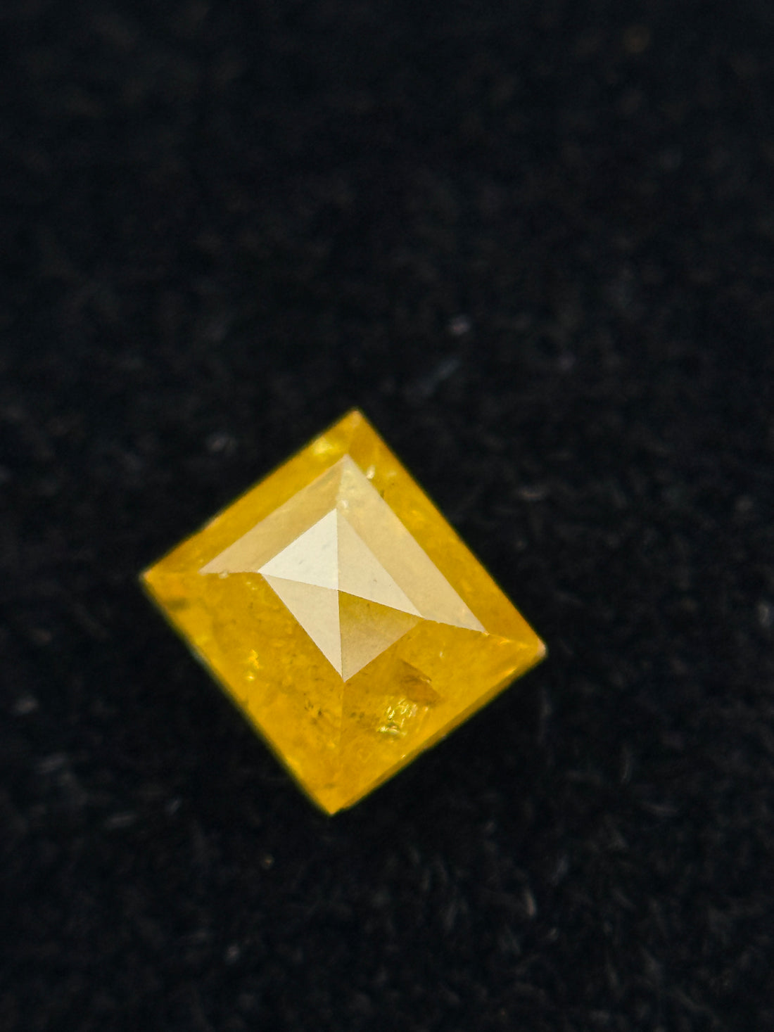 0.46 Ct Square Rose Cut Yellow Natural Antique Diamond