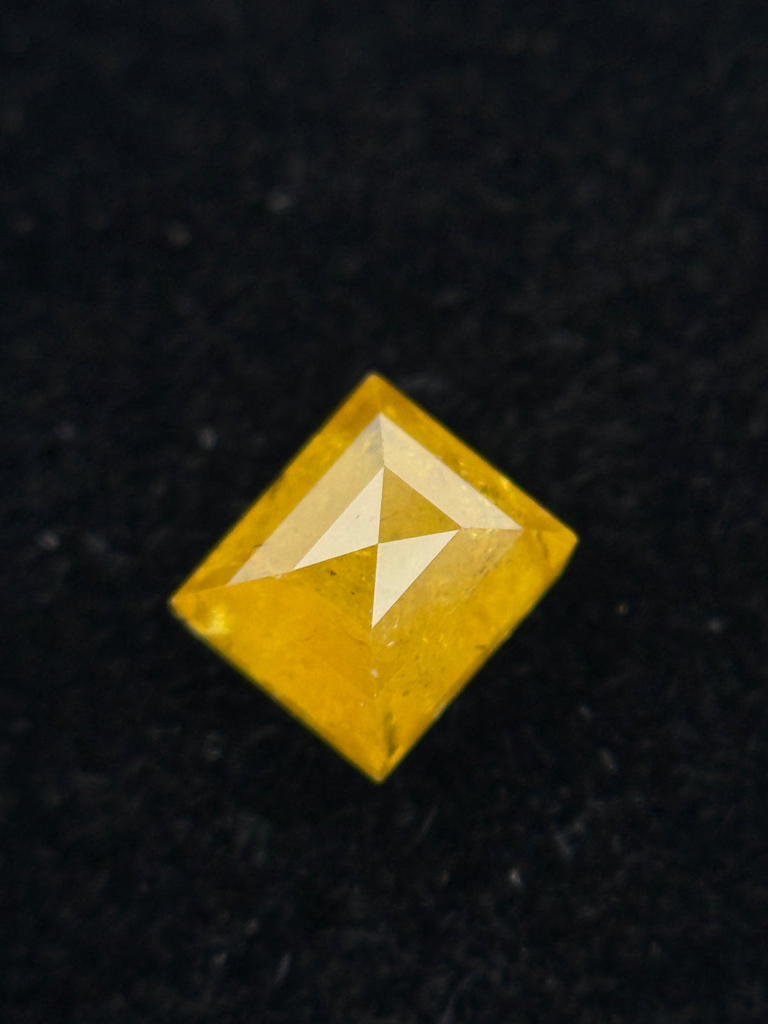 0.46 Ct Square Rose Cut Yellow Natural Antique Diamond
