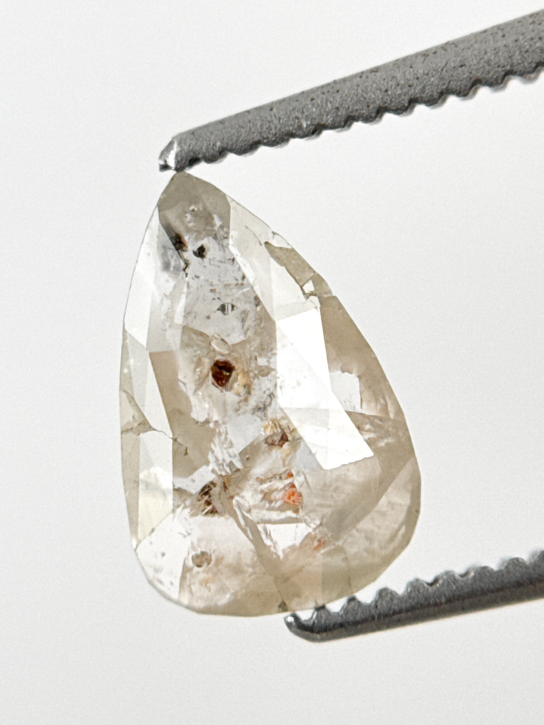 0.90 Ct Pear Rose Cut Grey Natural Fancy Diamond