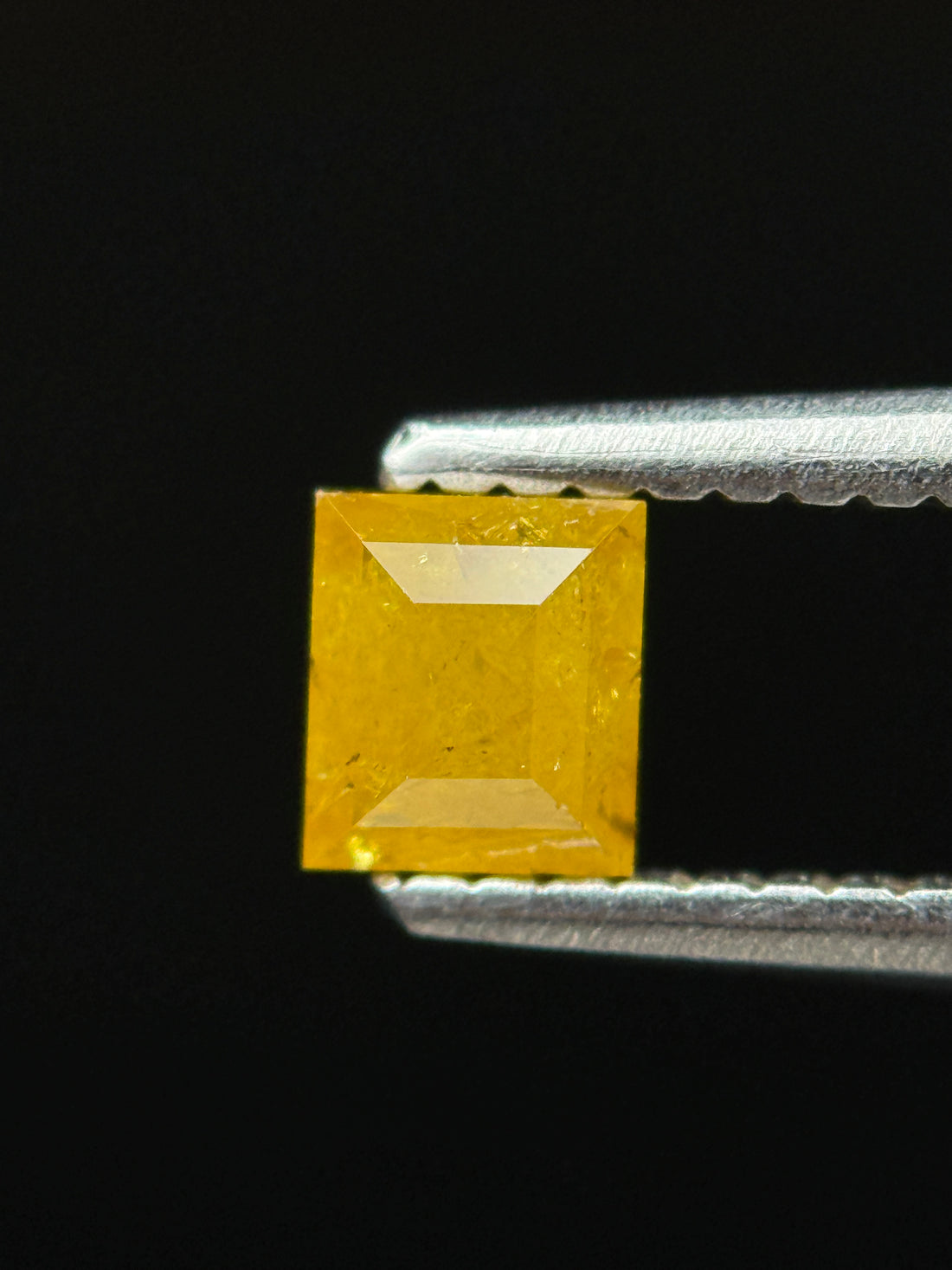 0.46 Ct Square Rose Cut Yellow Natural Antique Diamond