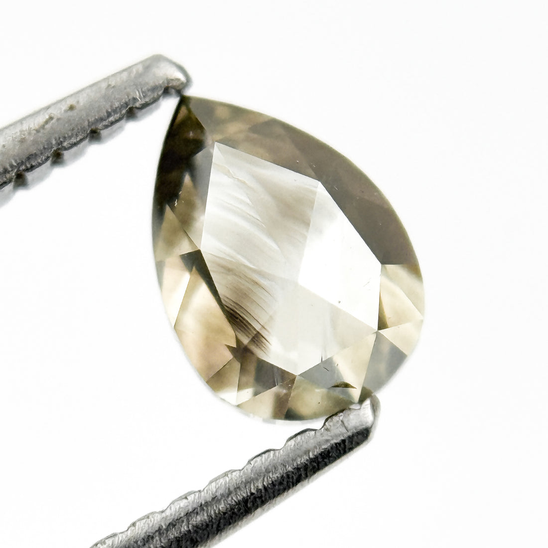 0.83 Ct Pear Rose Cut Grey Natural Salt and Pepper Diamond
