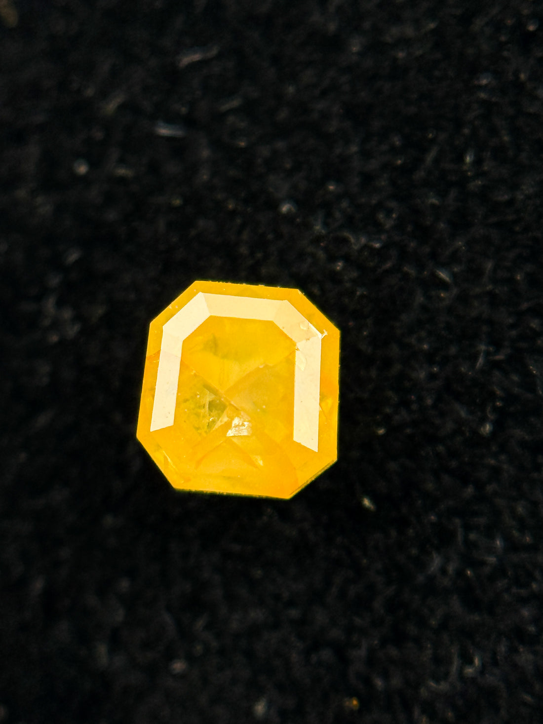 0.51 Ct Emerald Rose Cut Yellow Natural Salt and Pepper Diamond