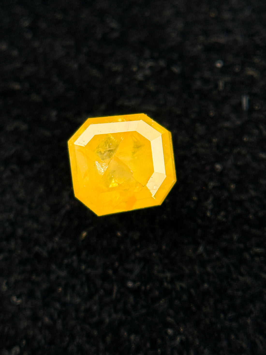 0.51 Ct Emerald Rose Cut Yellow Natural Salt and Pepper Diamond