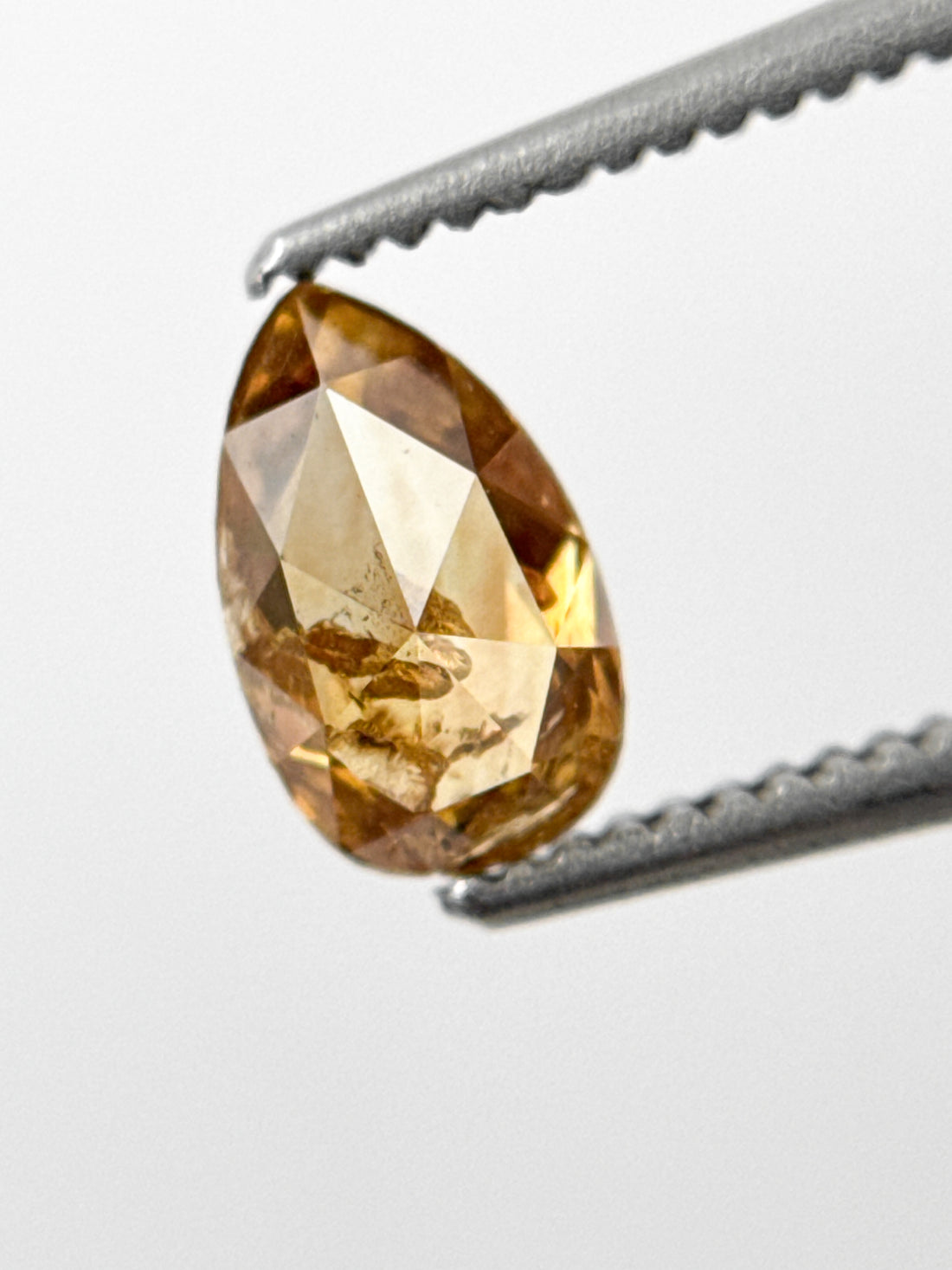0.62 Ct Pear Rose Cut Orange Natural Minimal Diamond