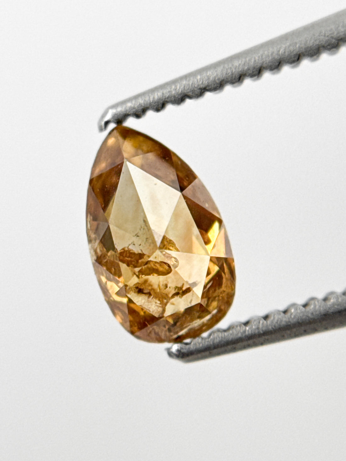 0.62 Ct Pear Rose Cut Orange Natural Minimal Diamond