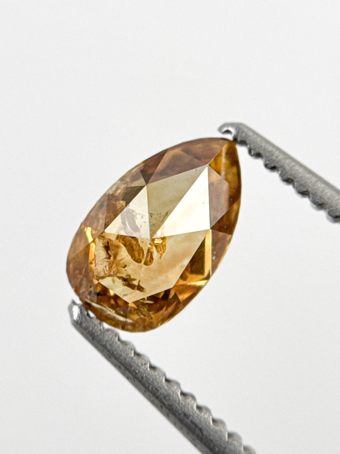 0.62 Ct Pear Rose Cut Orange Natural Minimal Diamond