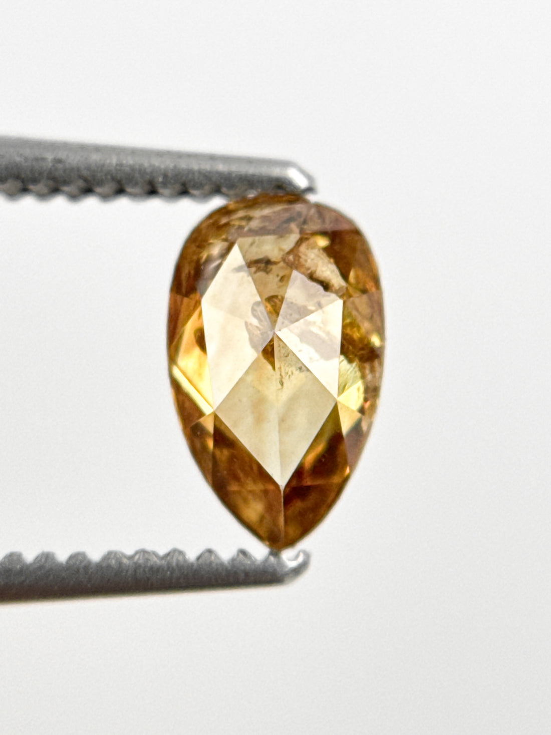 0.62 Ct Pear Rose Cut Orange Natural Minimal Diamond