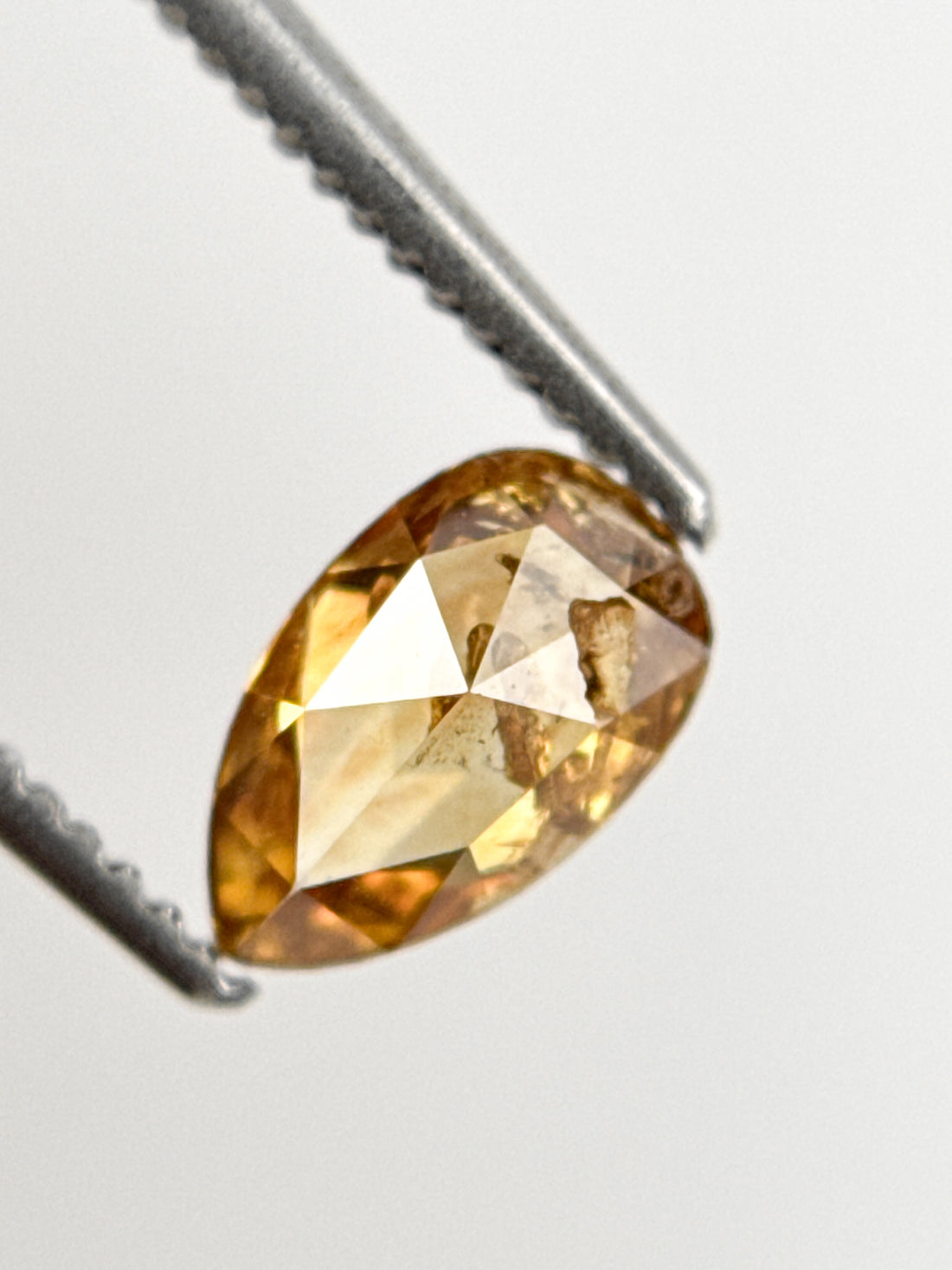 0.62 Ct Pear Rose Cut Orange Natural Minimal Diamond