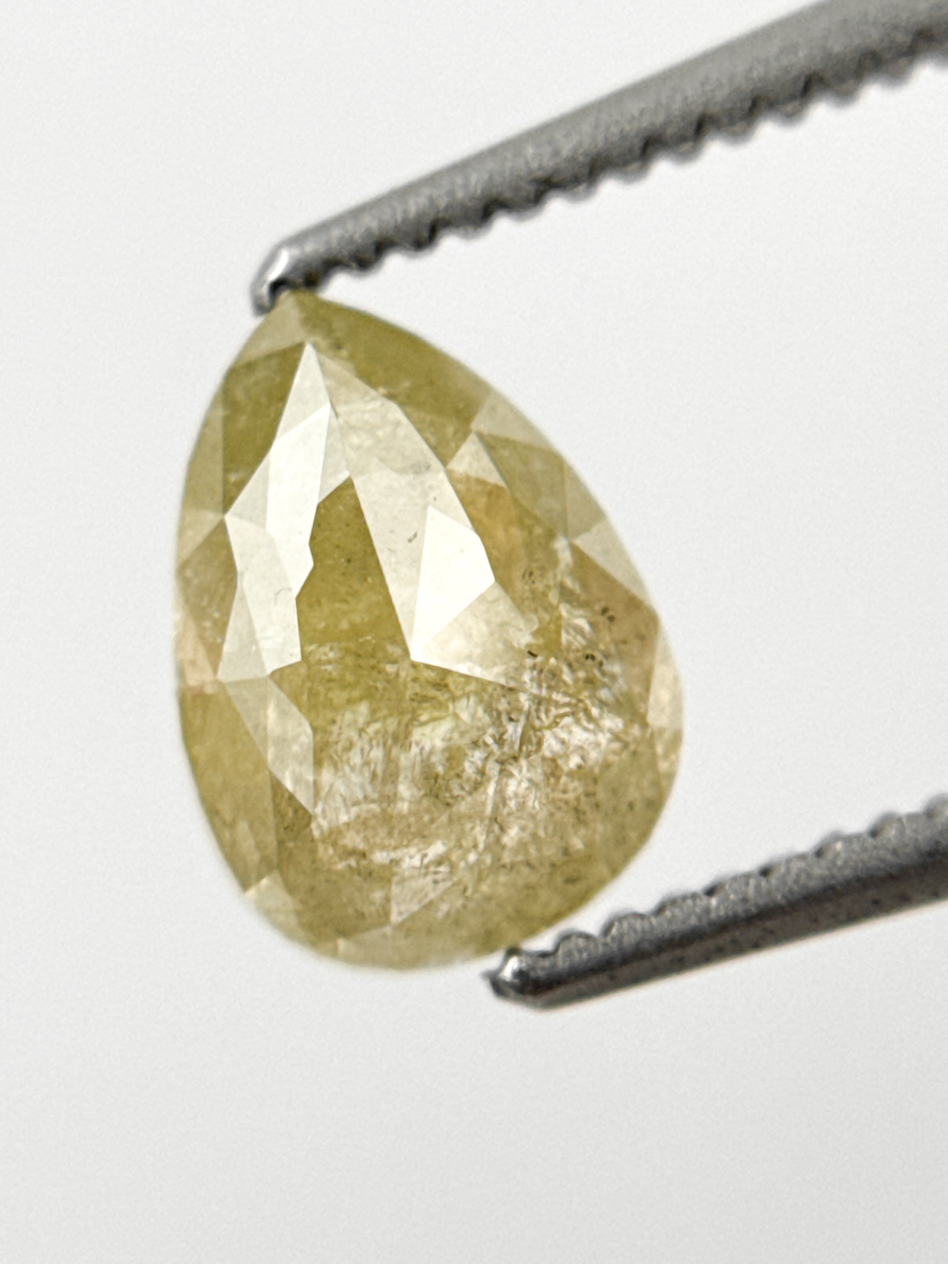 1.43 Ct Pear Rose Cut Yellow Natural Fancy Diamond
