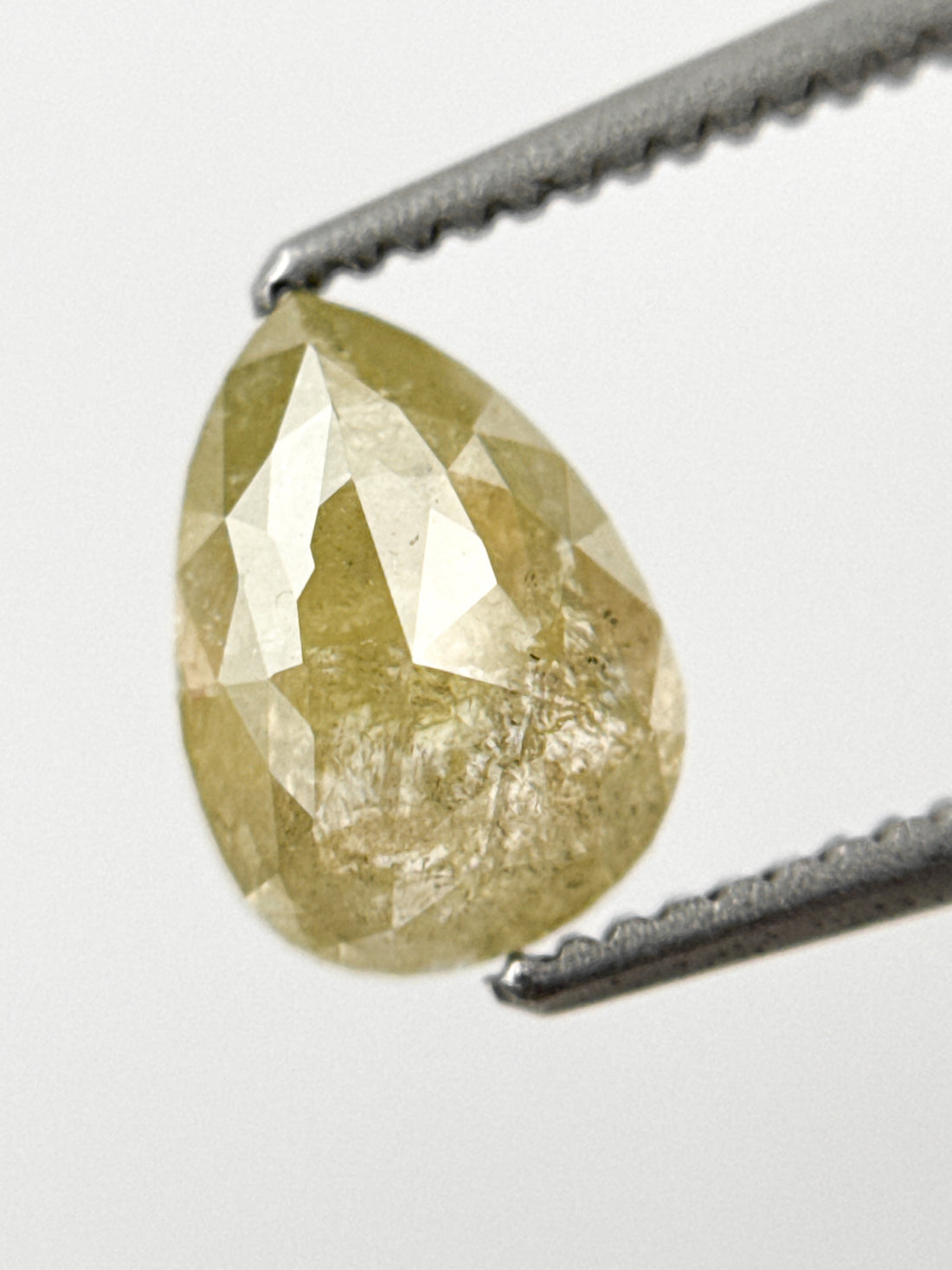 1.43 Ct Pear Rose Cut Yellow Natural Fancy Diamond