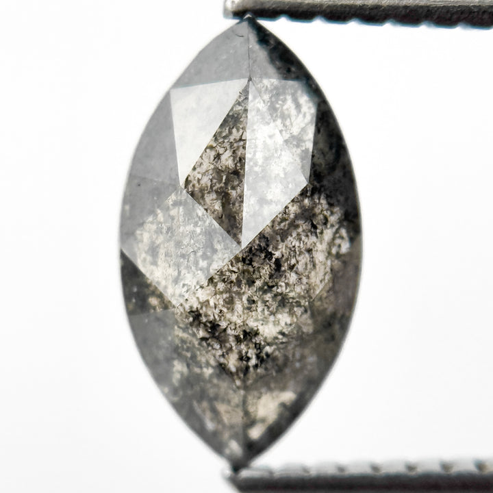 1.21 Ct Marquise Rose Cut Grey Natural Salt and Pepper Diamond