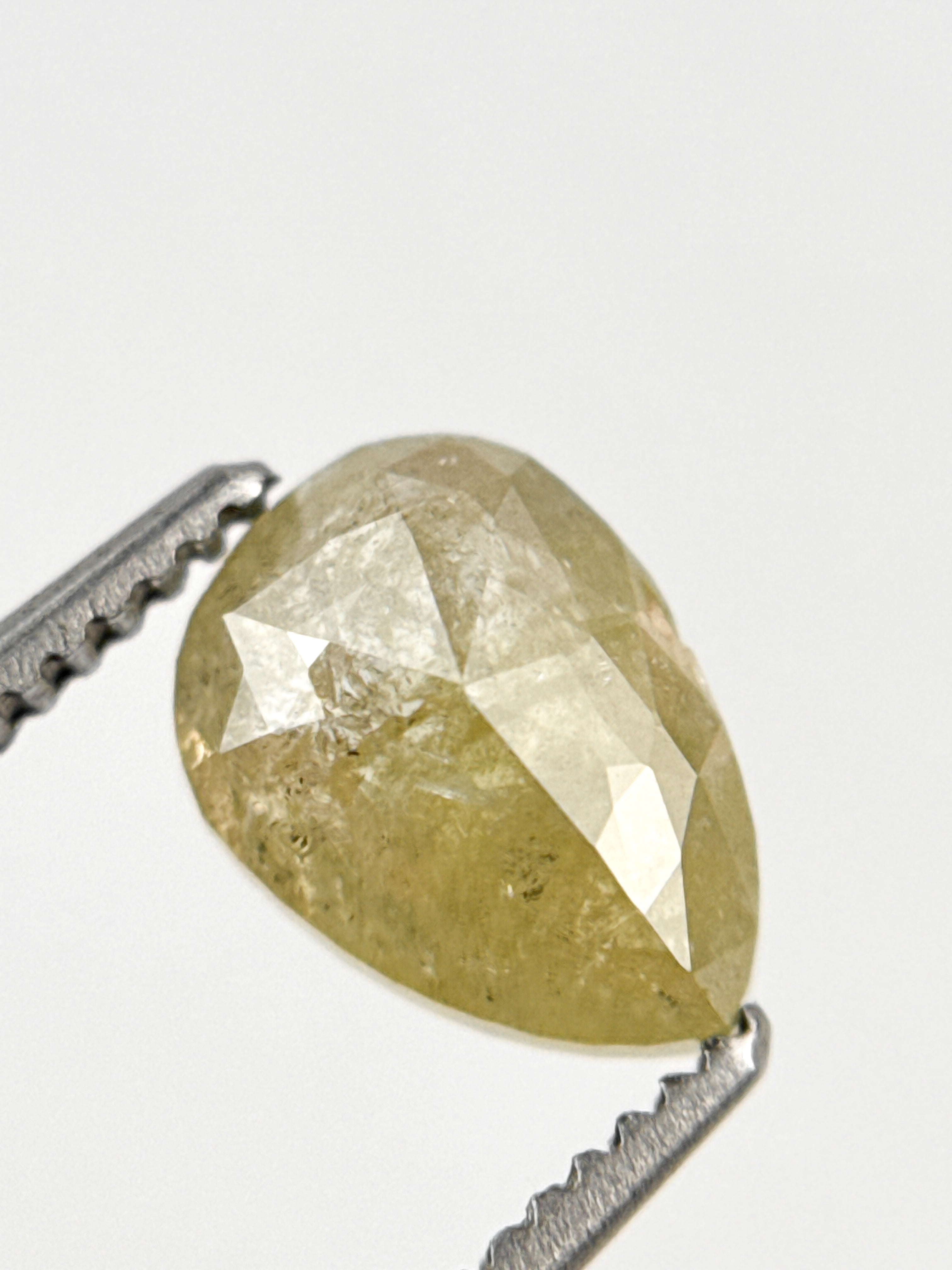 1.43 Ct Pear Rose Cut Yellow Natural Fancy Diamond
