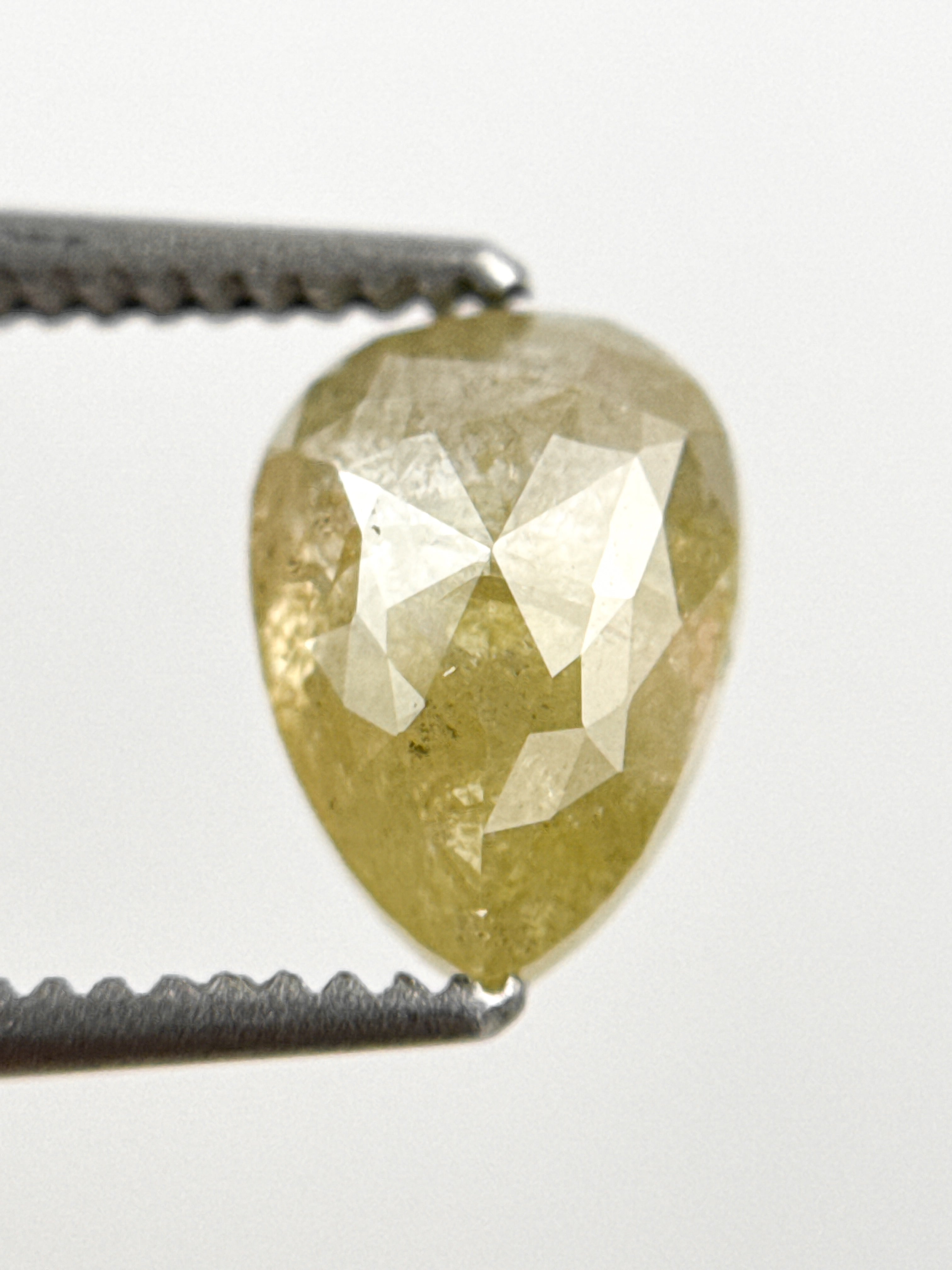 1.43 Ct Pear Rose Cut Yellow Natural Fancy Diamond
