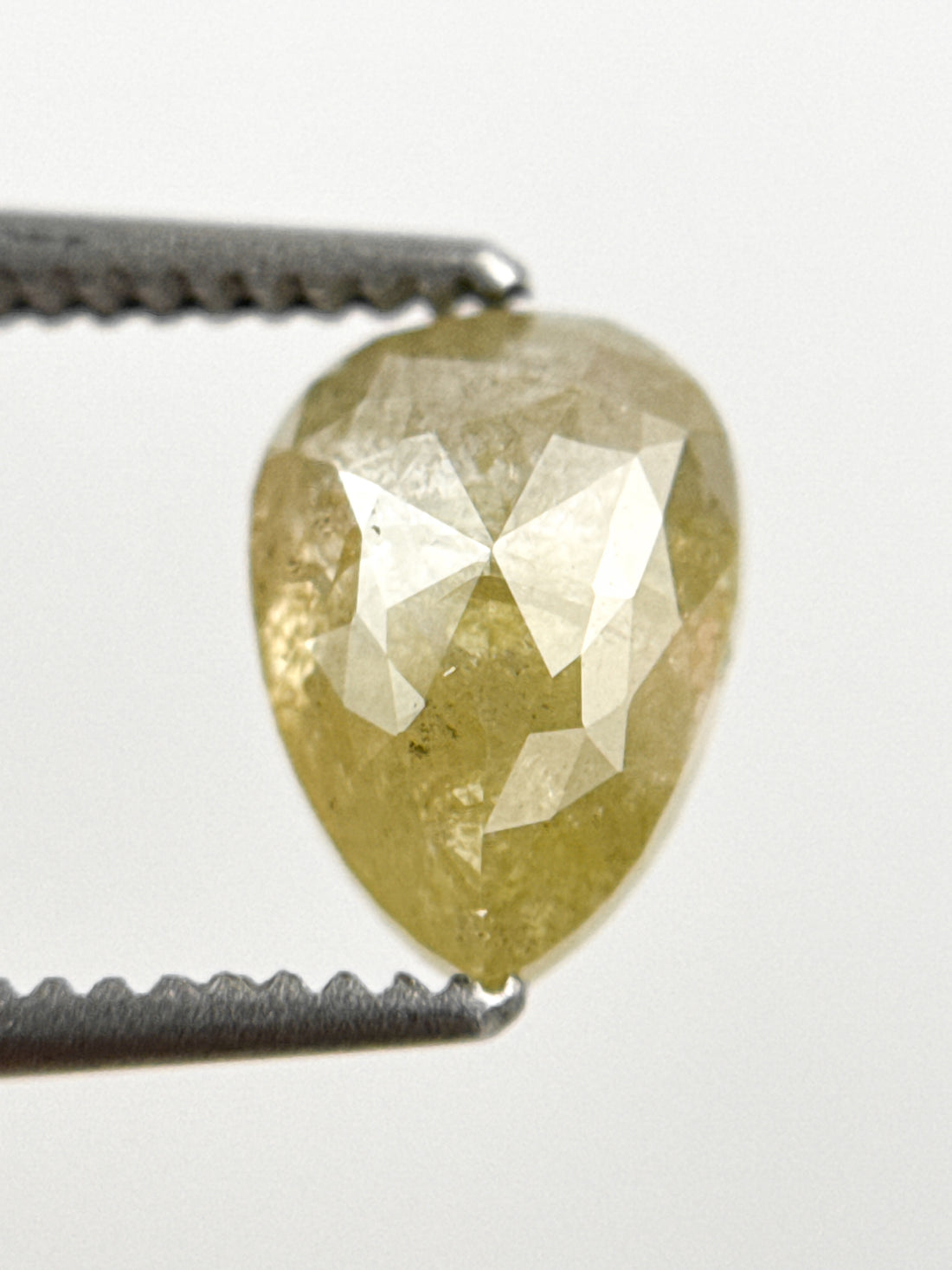 1.43 Ct Pear Rose Cut Yellow Natural Fancy Diamond
