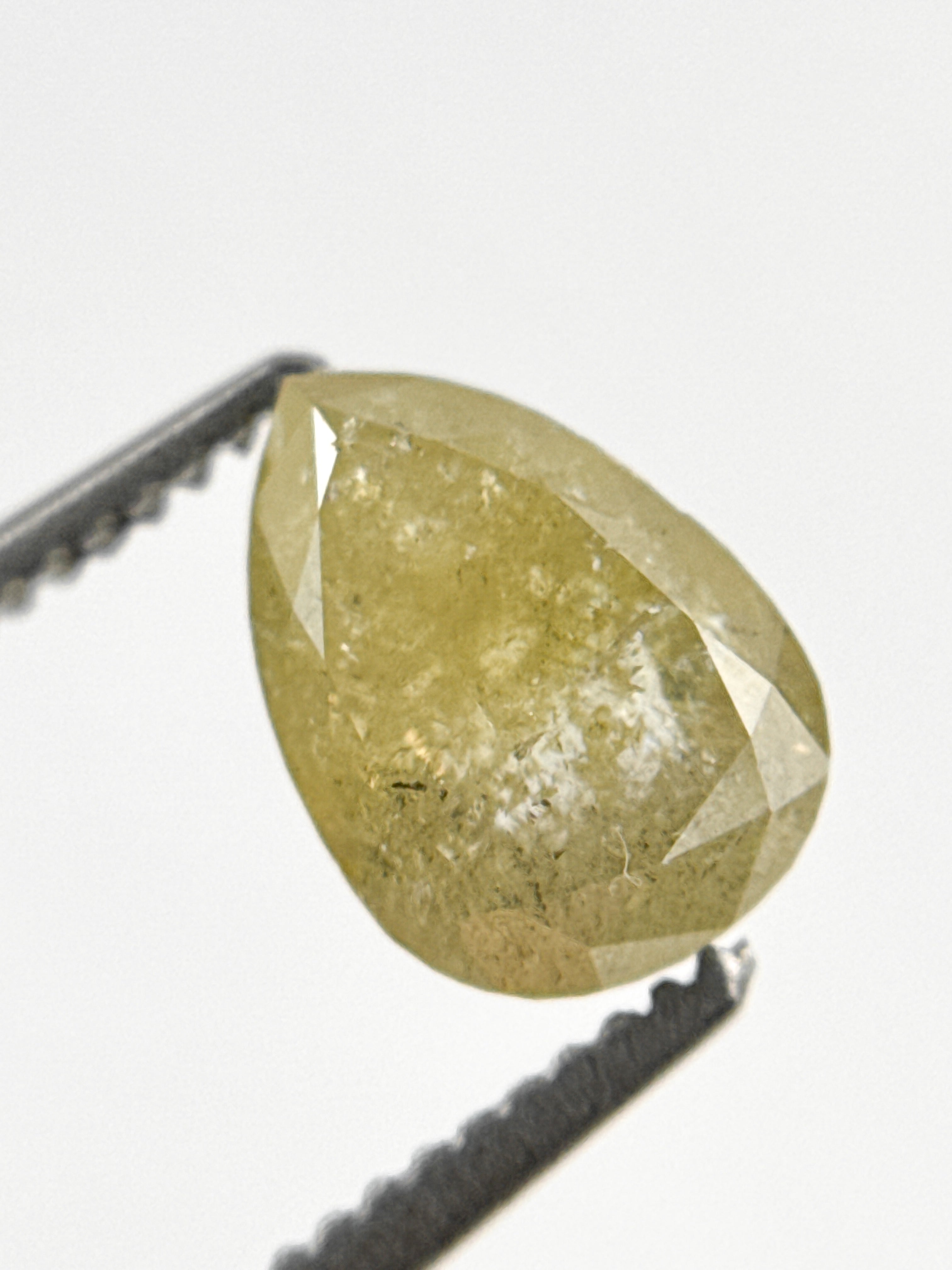 1.43 Ct Pear Rose Cut Yellow Natural Fancy Diamond
