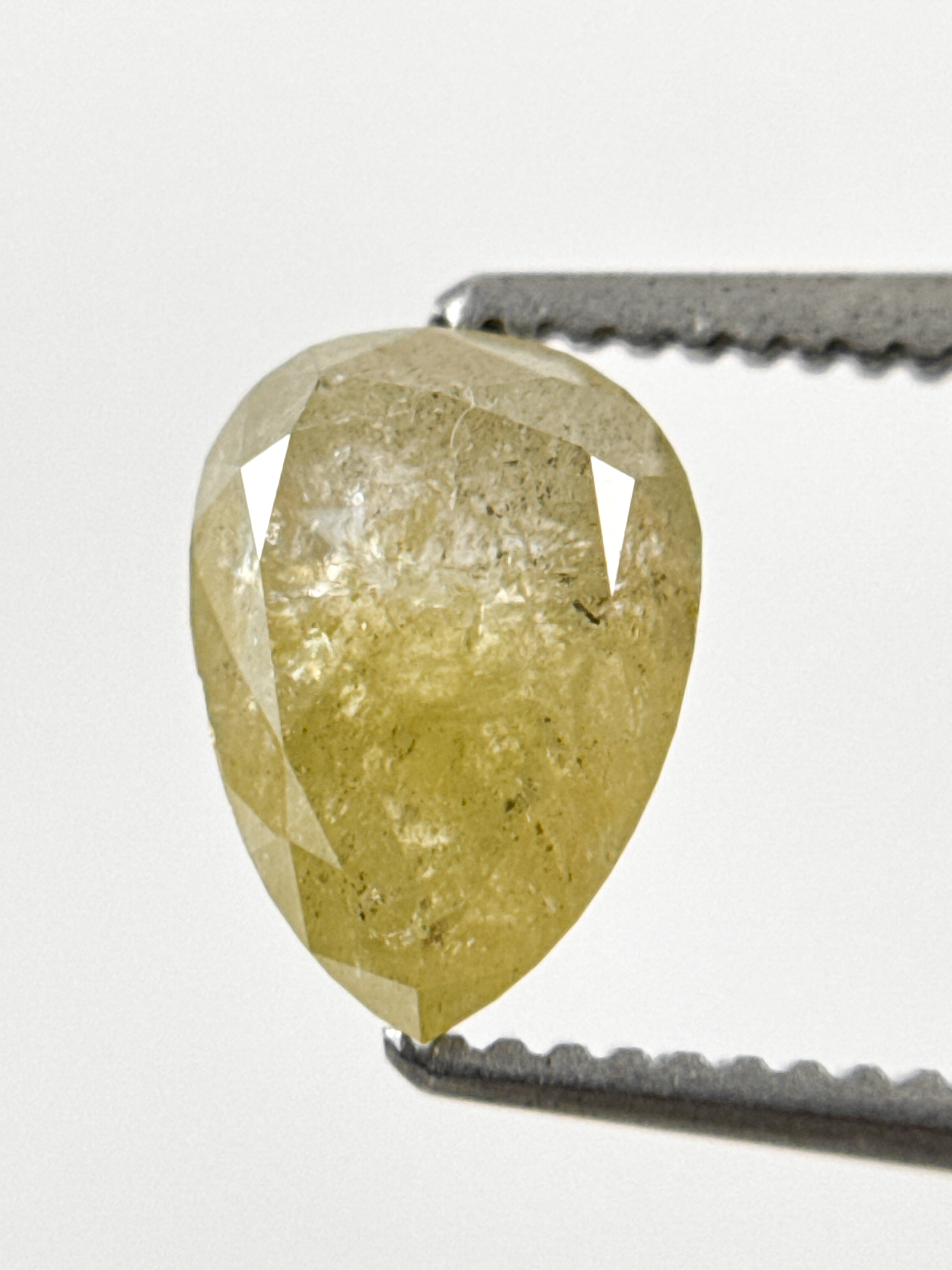 1.43 Ct Pear Rose Cut Yellow Natural Fancy Diamond