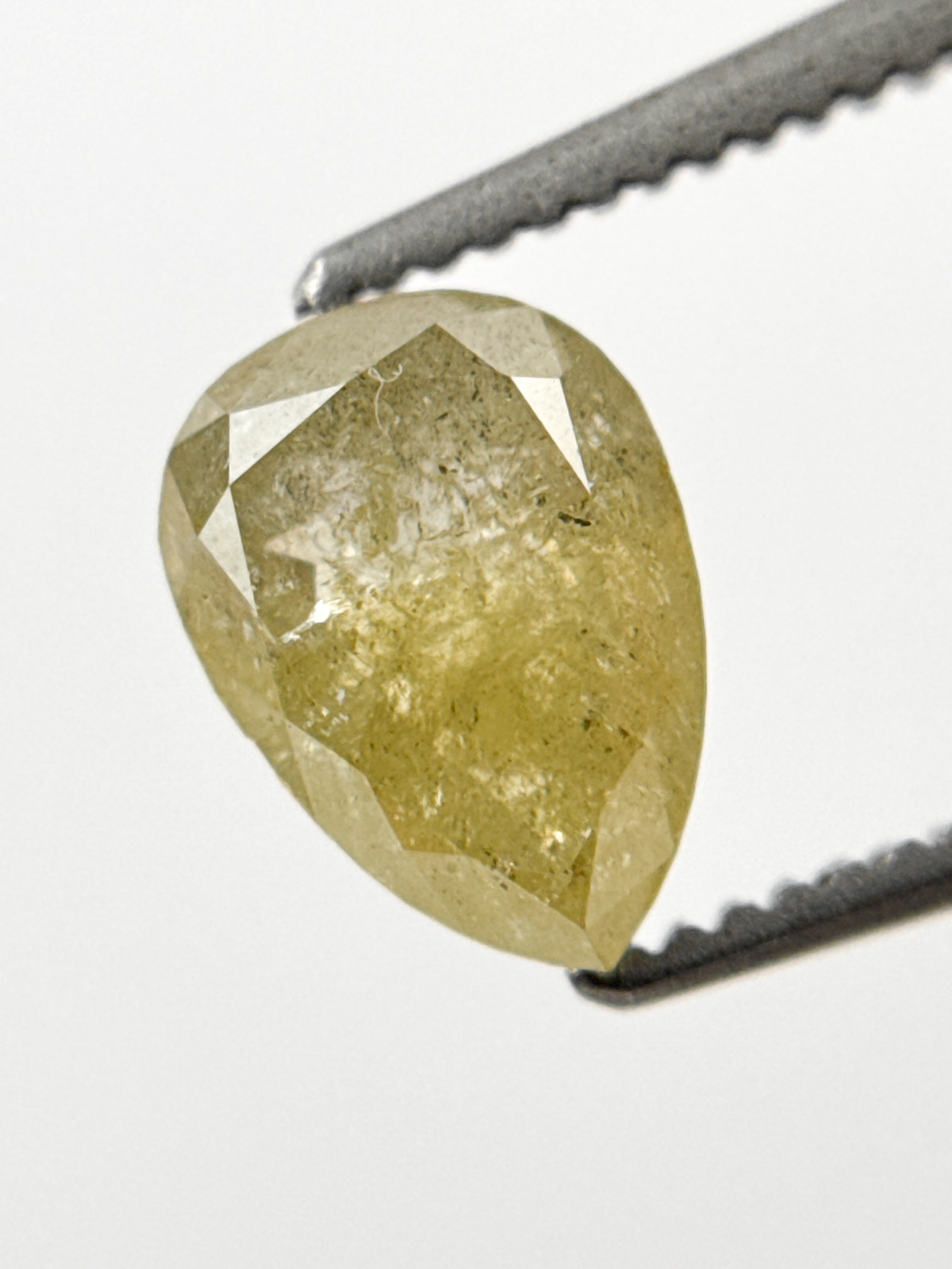1.43 Ct Pear Rose Cut Yellow Natural Fancy Diamond