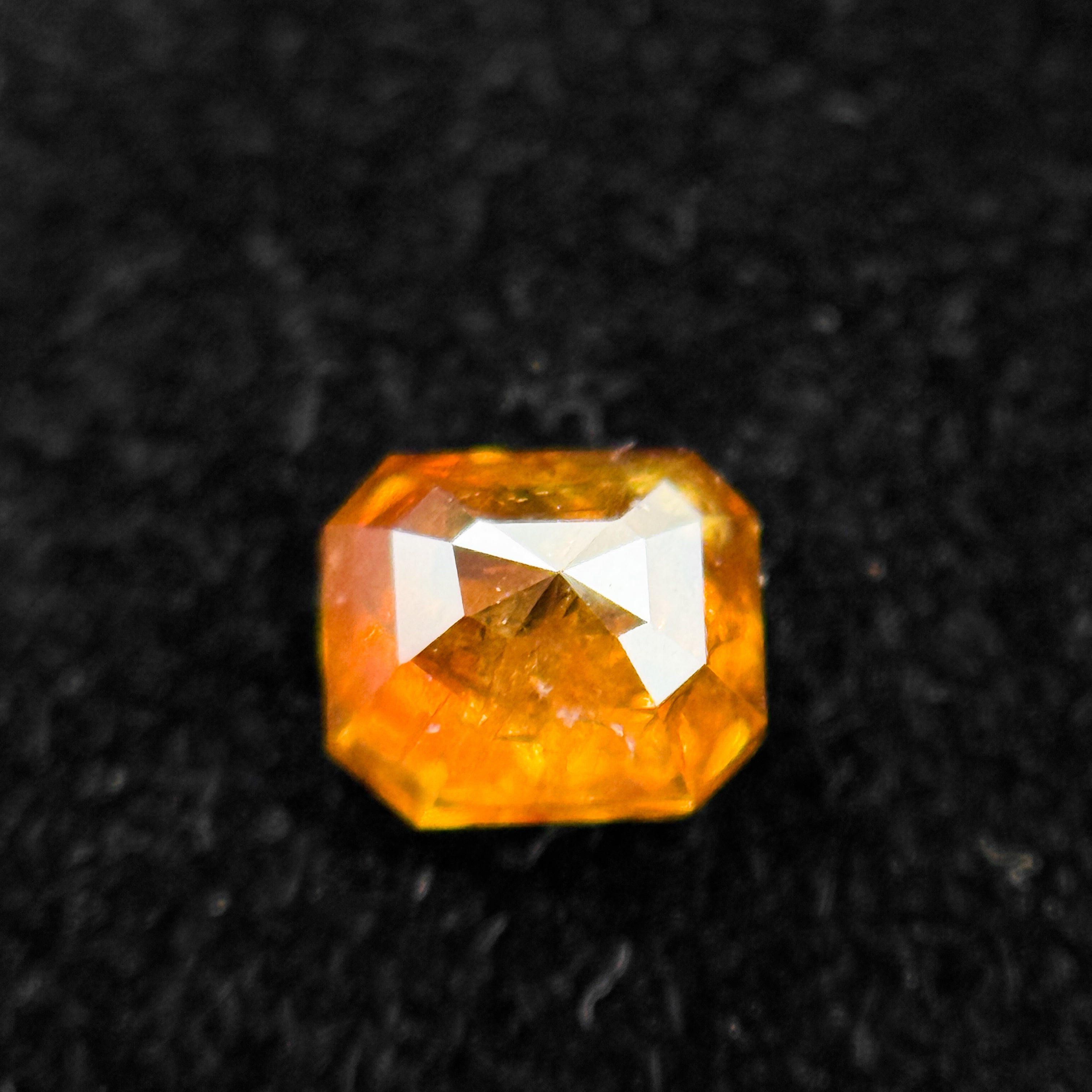 0.39 Ct Emerald Rose Cut Red Natural Salt and Pepper Diamond