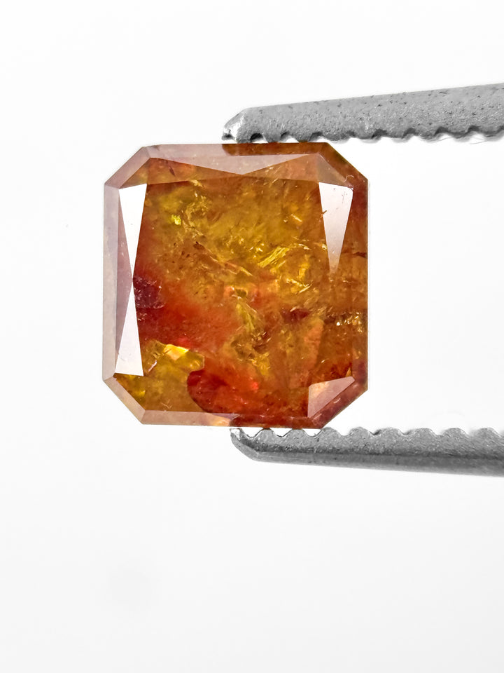 1.21 Ct Cushion Rose Cut Red Natural Antique Diamond