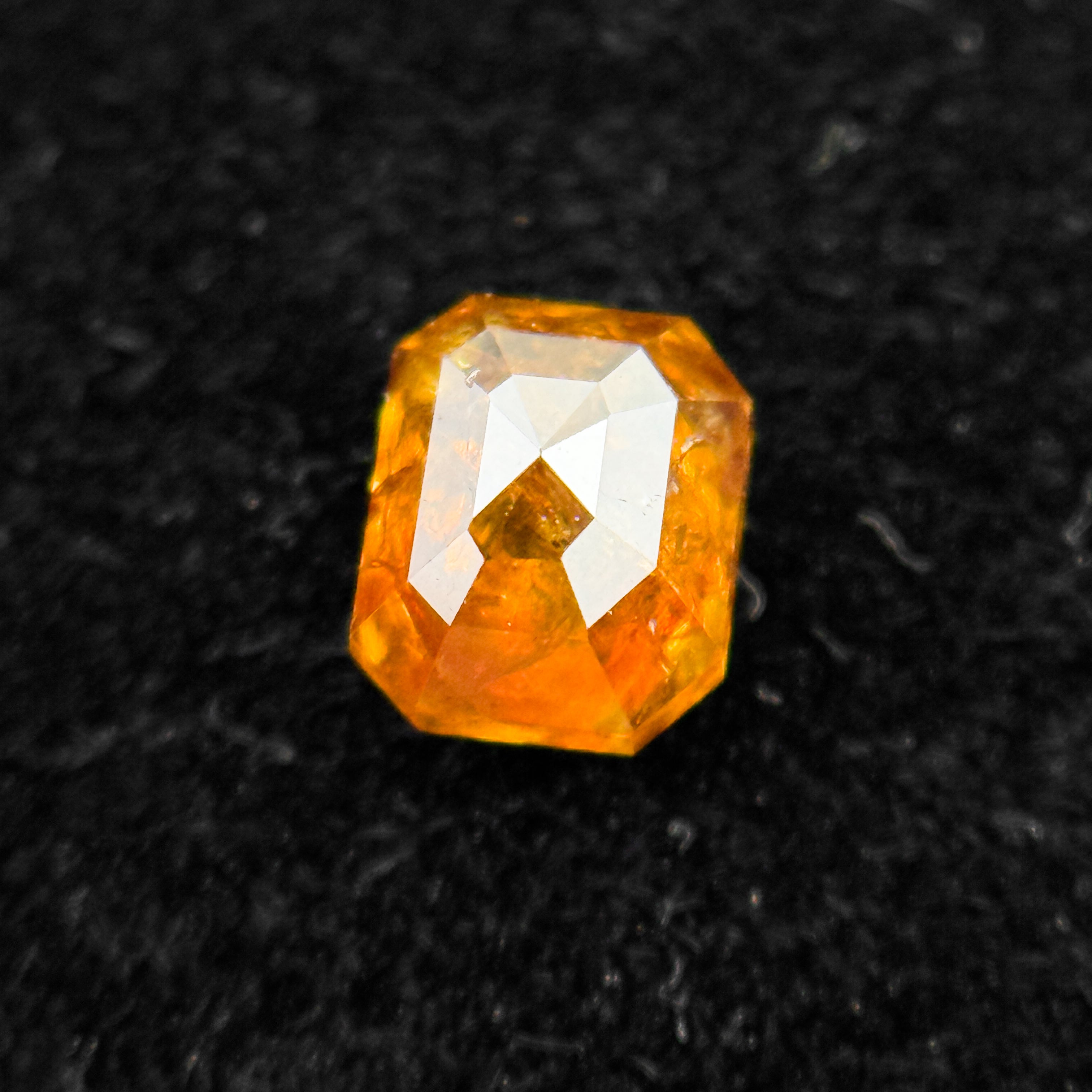 0.39 Ct Emerald Rose Cut Red Natural Salt and Pepper Diamond