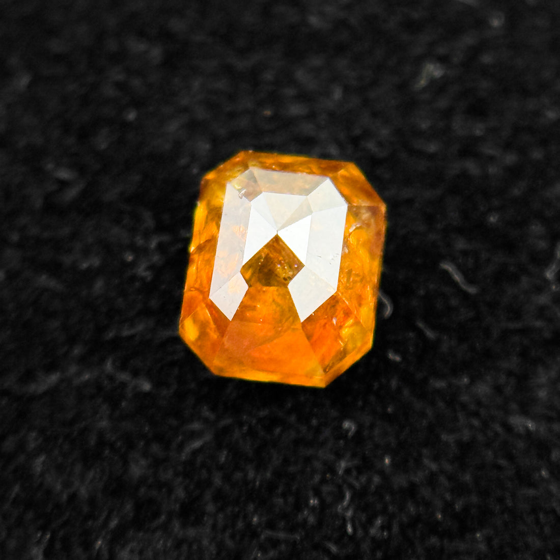 0.39 Ct Emerald Rose Cut Red Natural Salt and Pepper Diamond