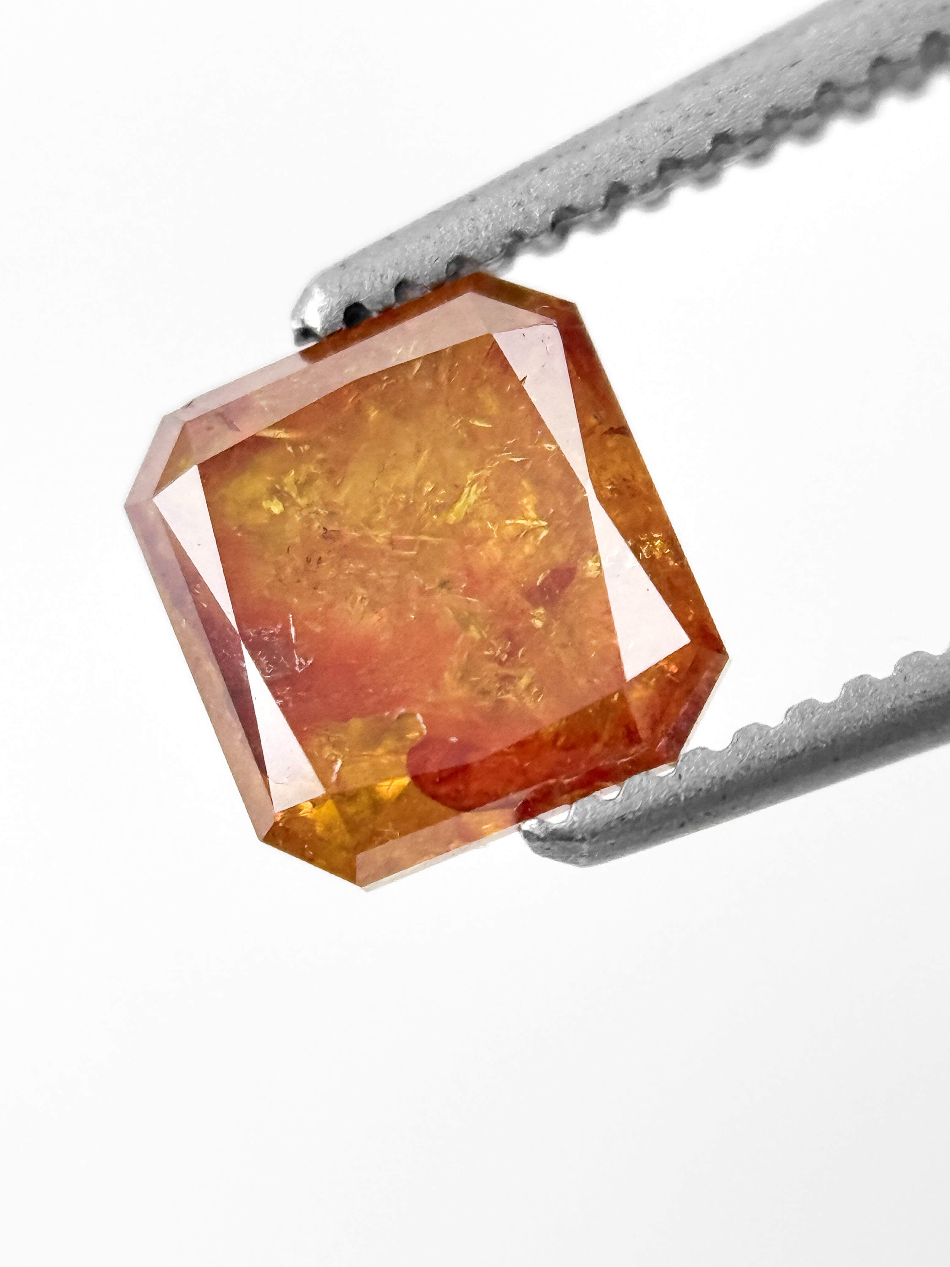 1.21 Ct Cushion Rose Cut Red Natural Antique Diamond