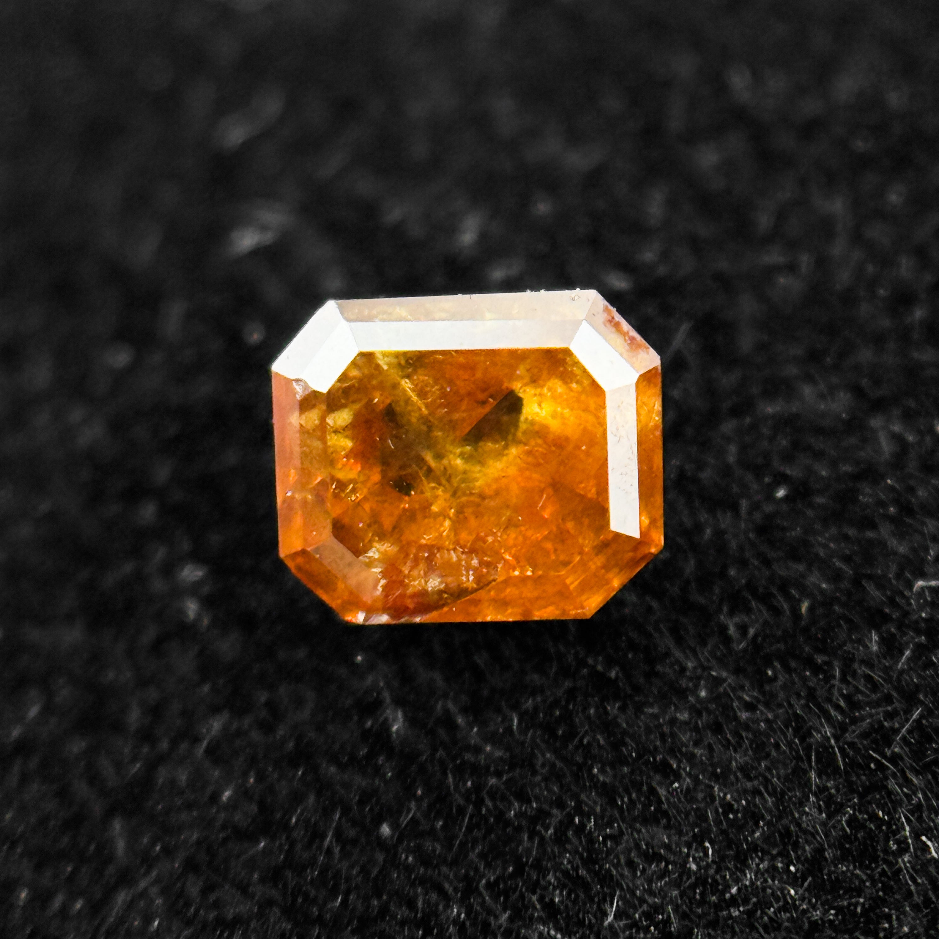 0.39 Ct Emerald Rose Cut Red Natural Salt and Pepper Diamond