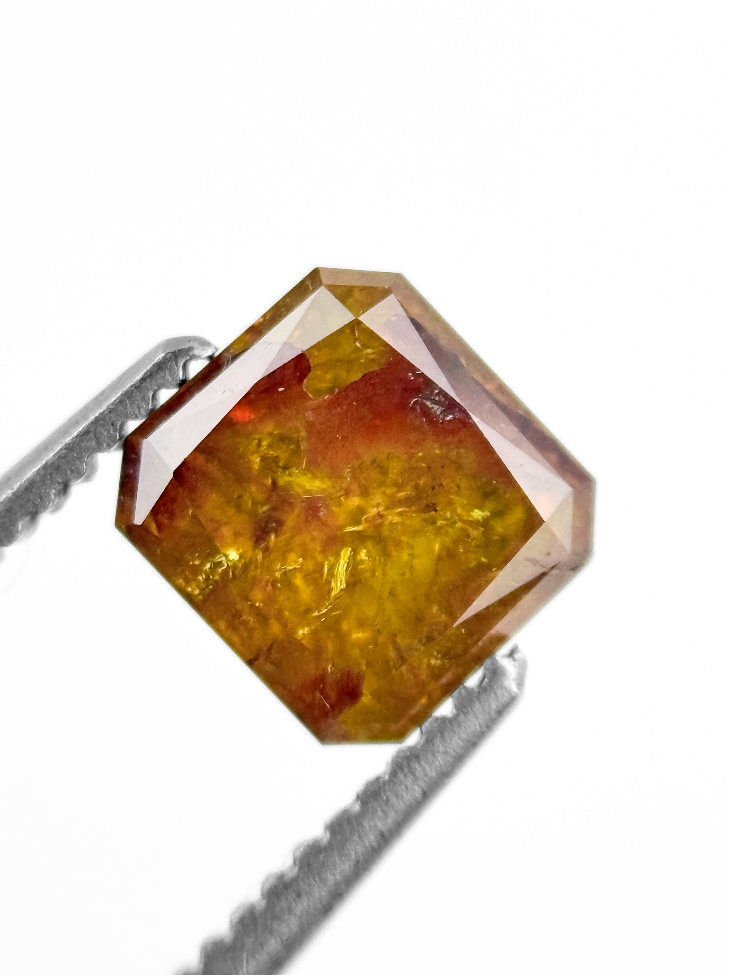 1.21 Ct Cushion Rose Cut Red Natural Antique Diamond