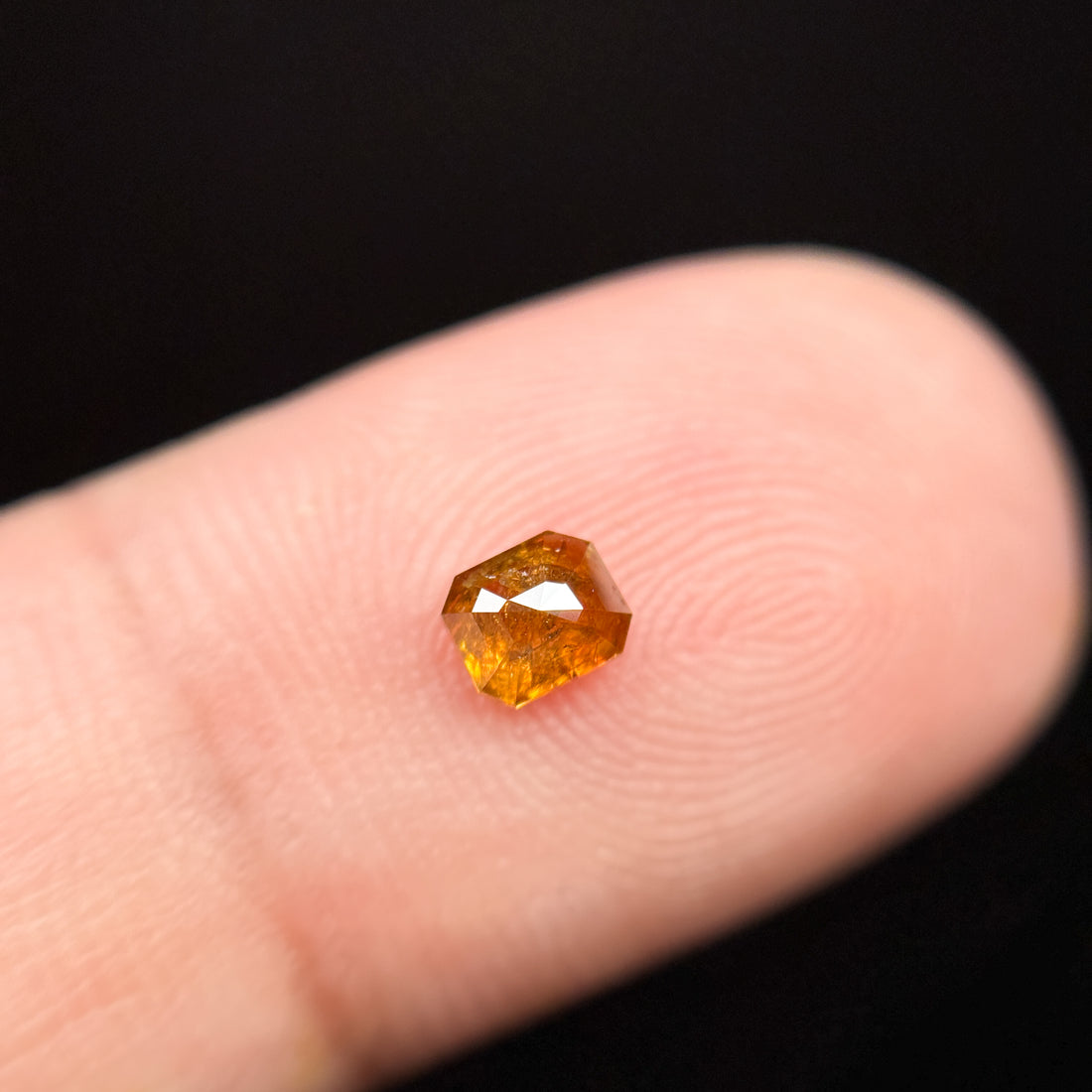 0.39 Ct Emerald Rose Cut Red Natural Salt and Pepper Diamond