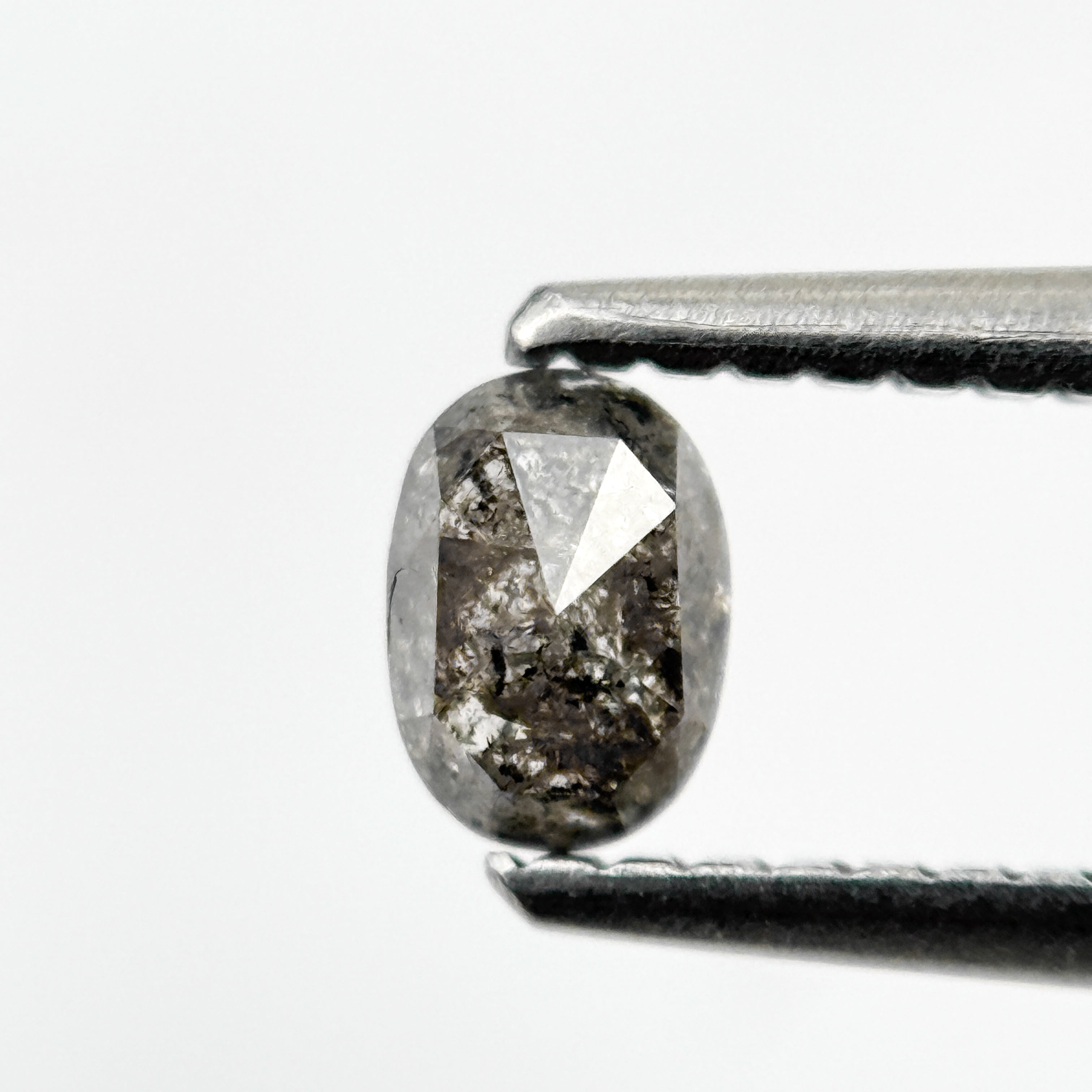 0.36 Ct Oval Rose Cut Grey Natural Minimal Diamond