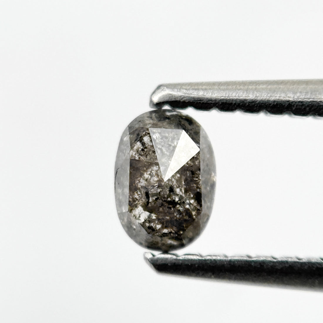 0.36 Ct Oval Rose Cut Grey Natural Minimal Diamond