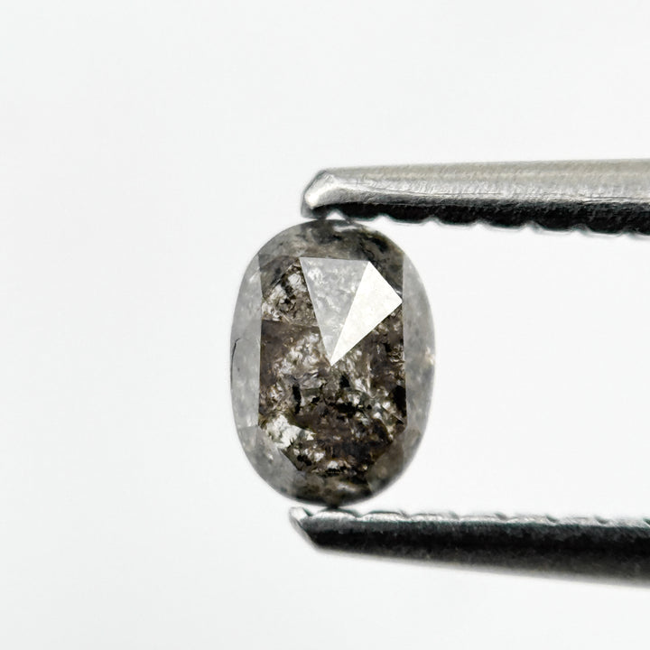0.36 Ct Oval Rose Cut Grey Natural Minimal Diamond